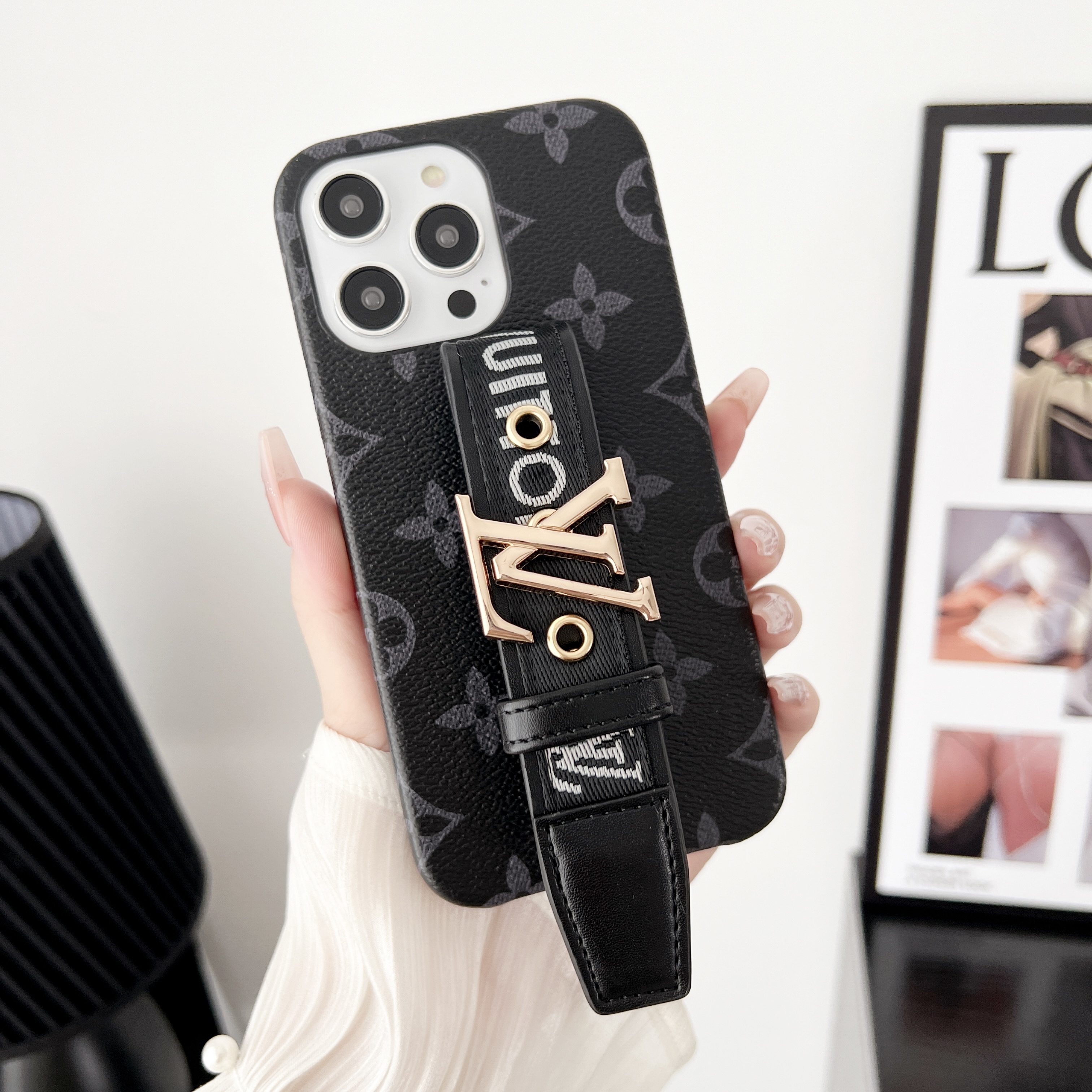 Louis Vuitton Leather Monogram iPhone Case With Holder