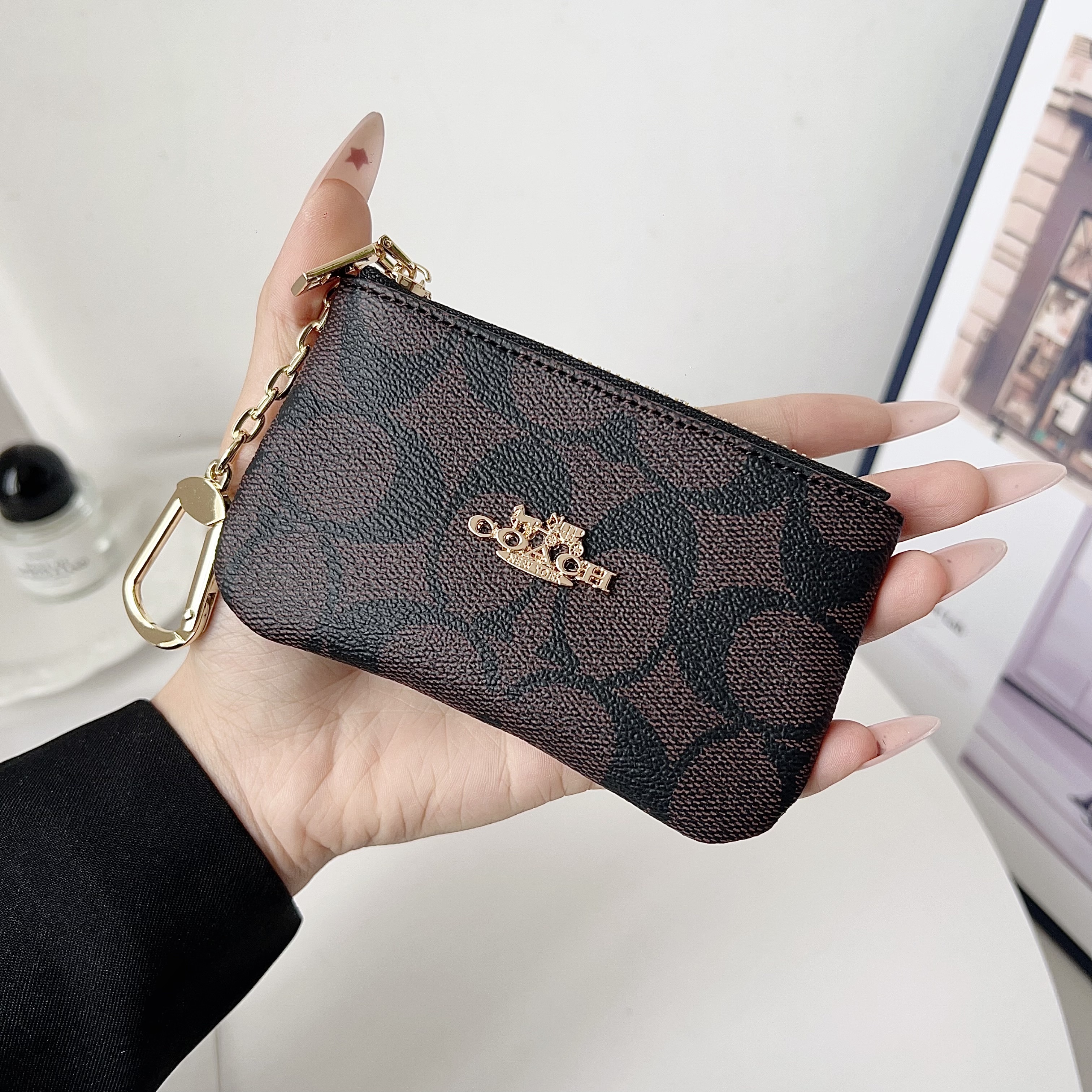 Coach Luxury Leather Zipper Coin Purse