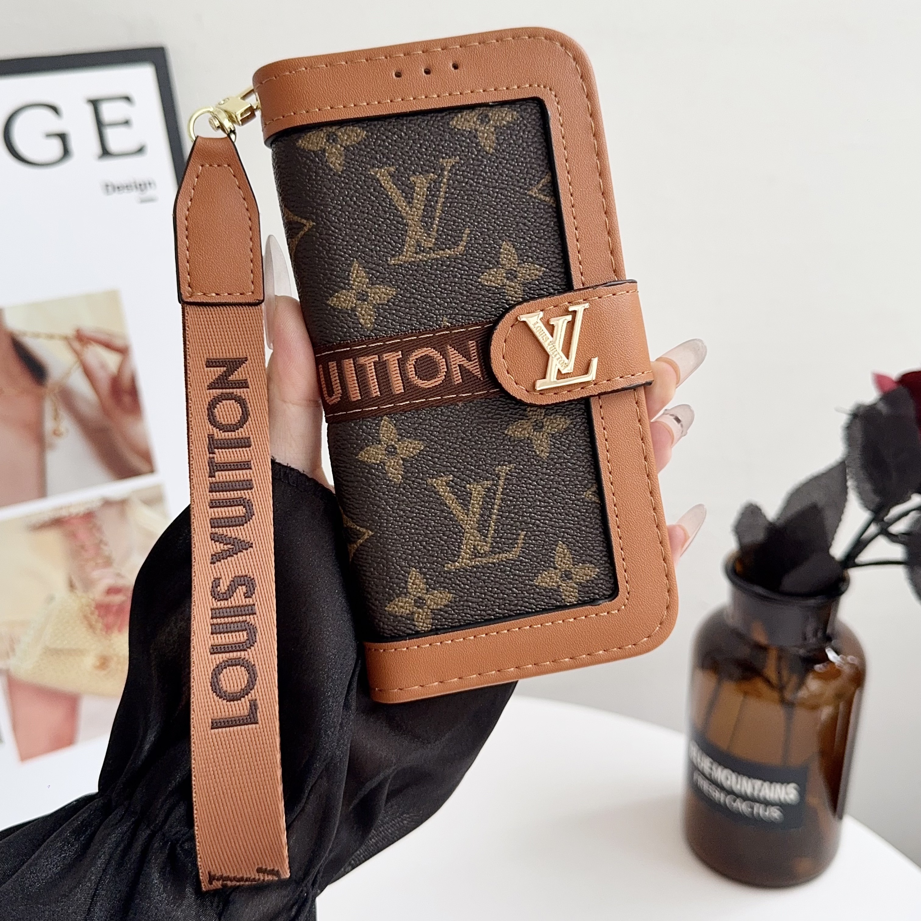 Louis Vuitton Gucci Leather iPhone Wallet Case 