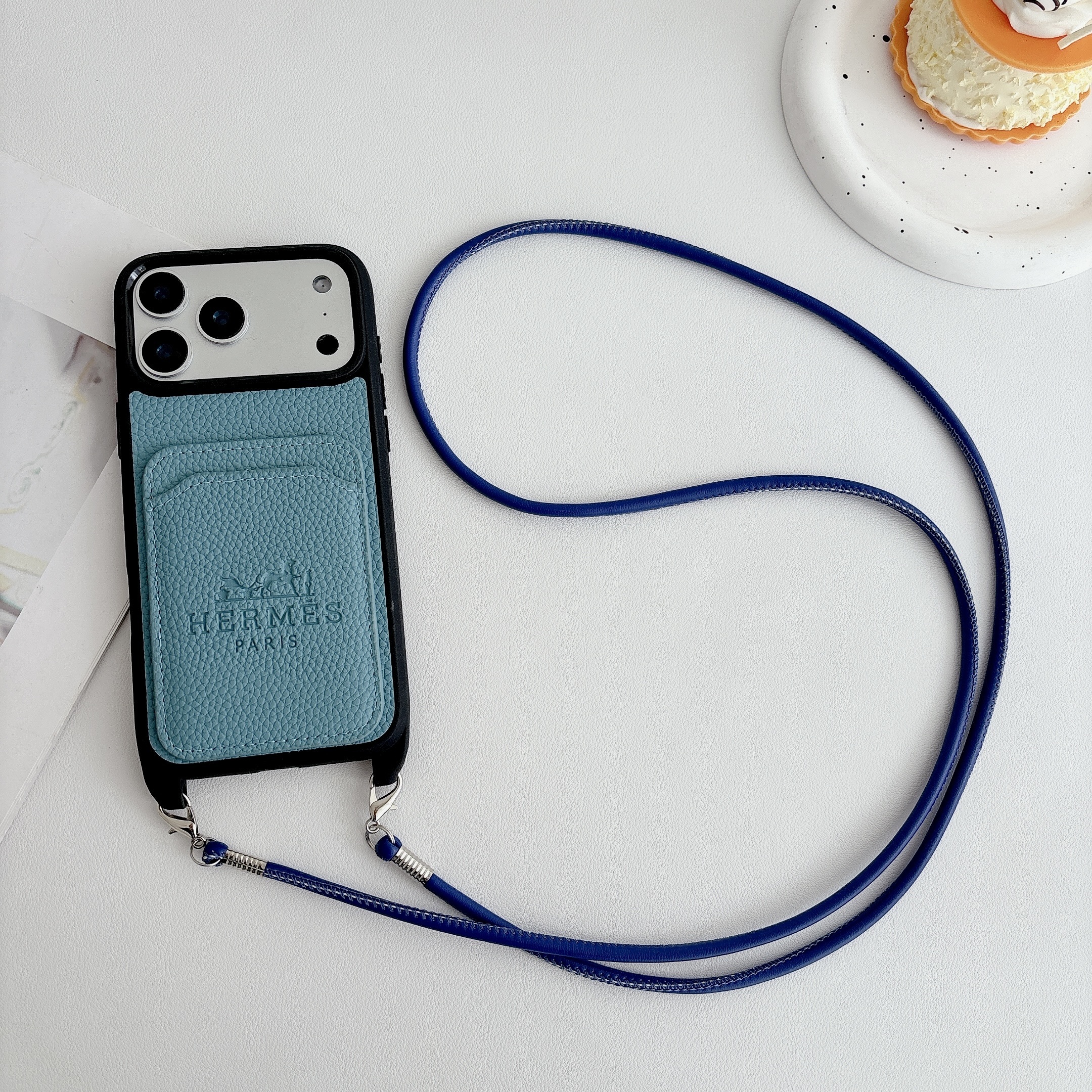 Hermès Leather iPhone Wallet Case With Crossbody Strap