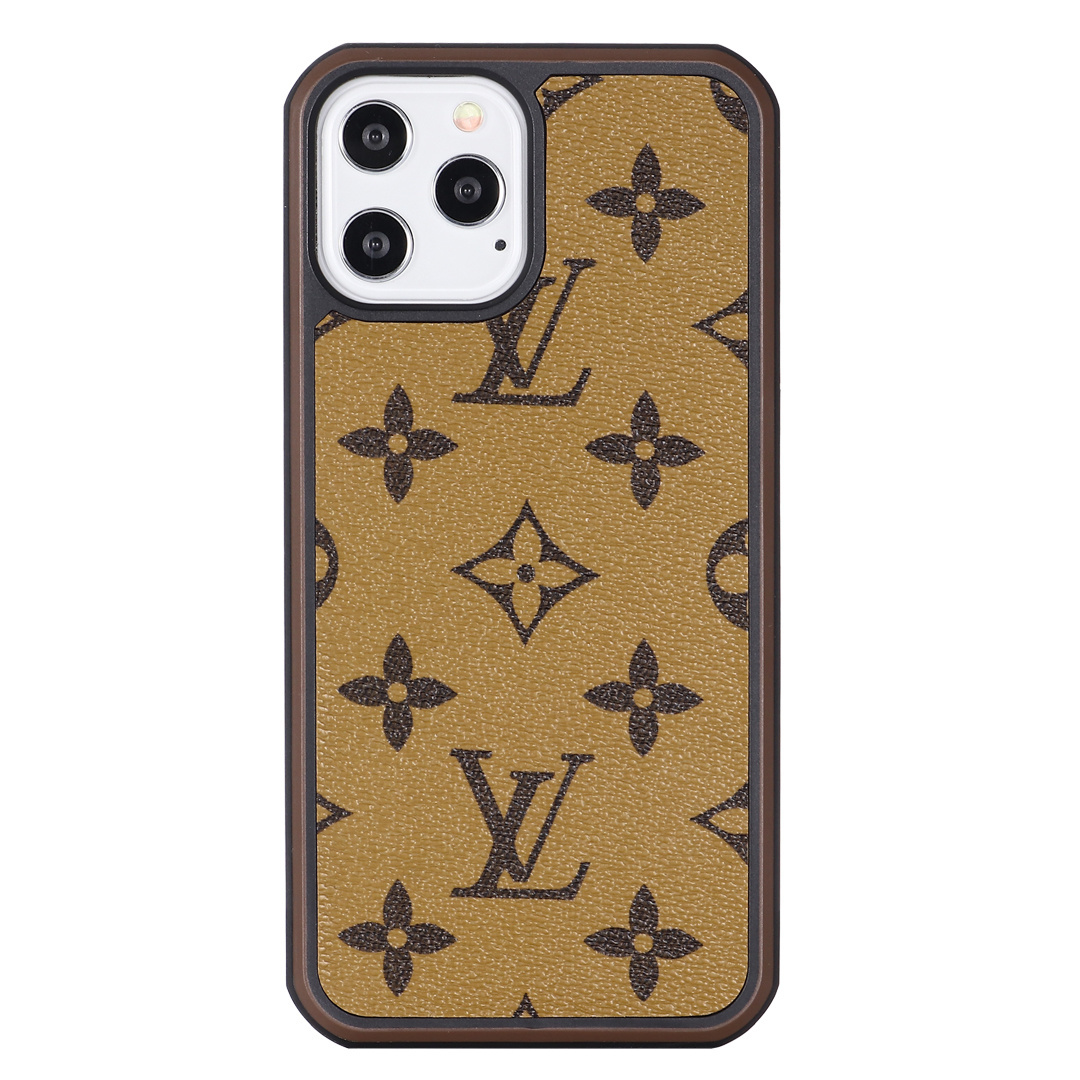 Louis Vuitton Luxury Leather iPhone Case with Enhanced Bezel