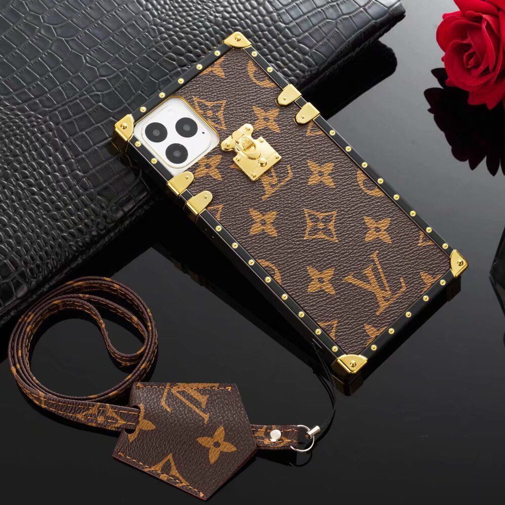 Louis Vuitton Monogram Leather Square iPhone Case with Bracelet