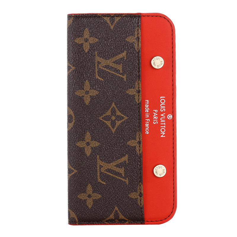 Louis Vuitton Monogram Leather iPhone Wallet Case Magnetic Flip Cover