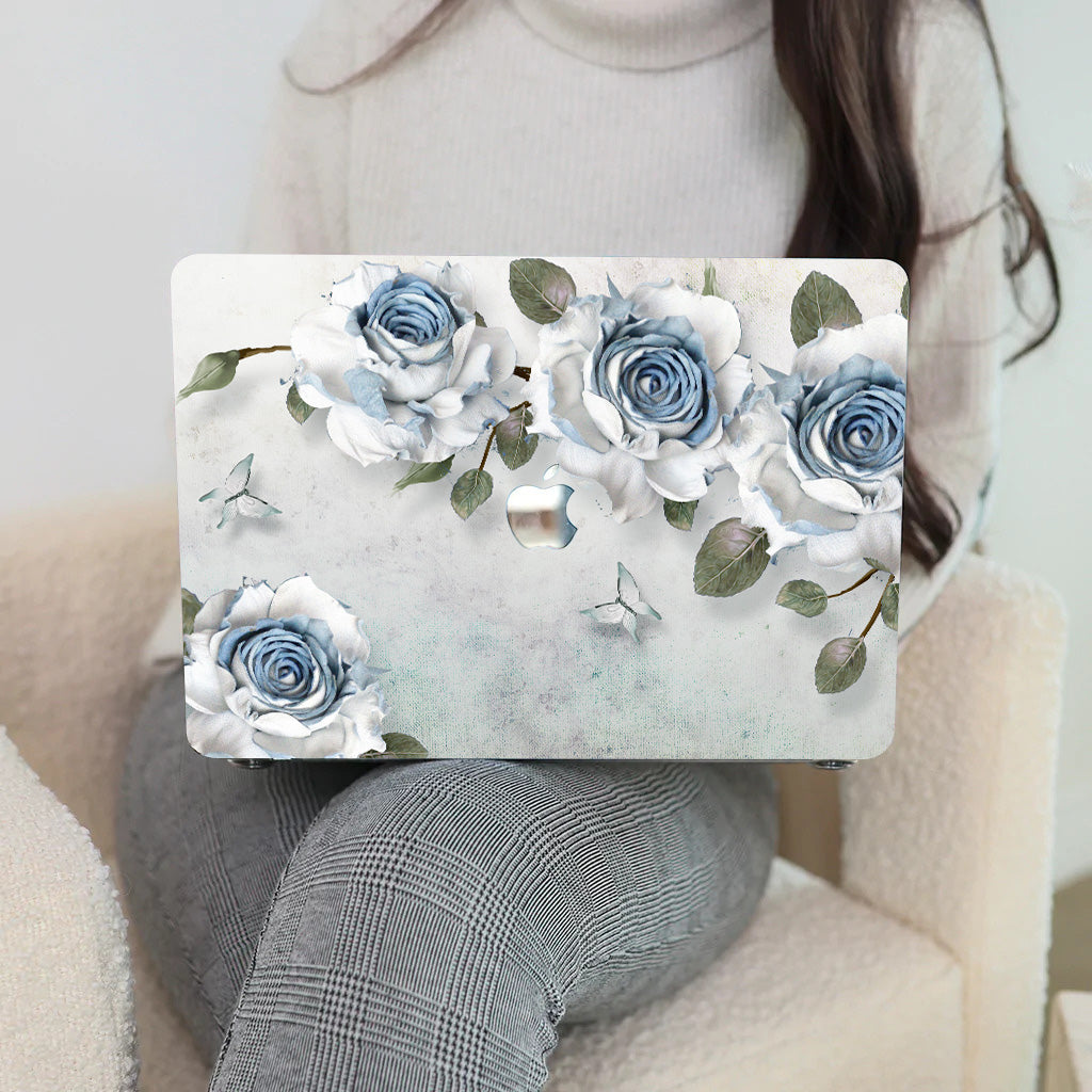 Blue Heart Jasmine Macbook Case-BELKCASE