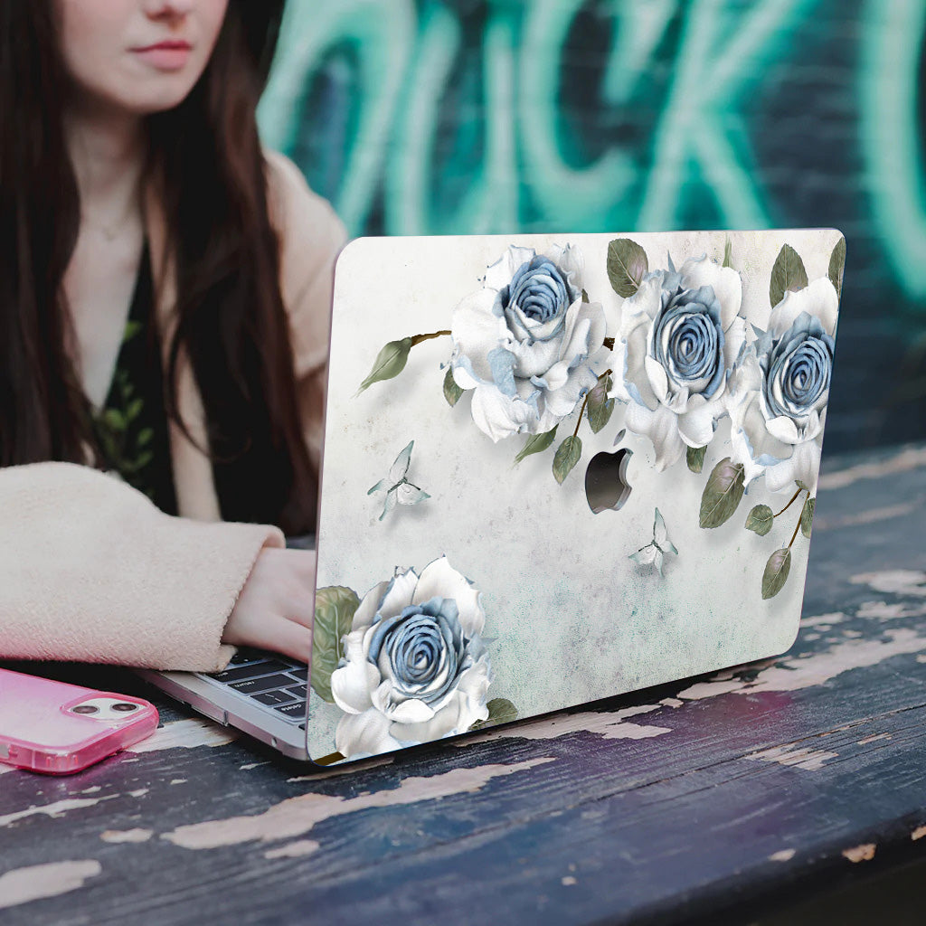 Blue Heart Jasmine Macbook Case-BELKCASE