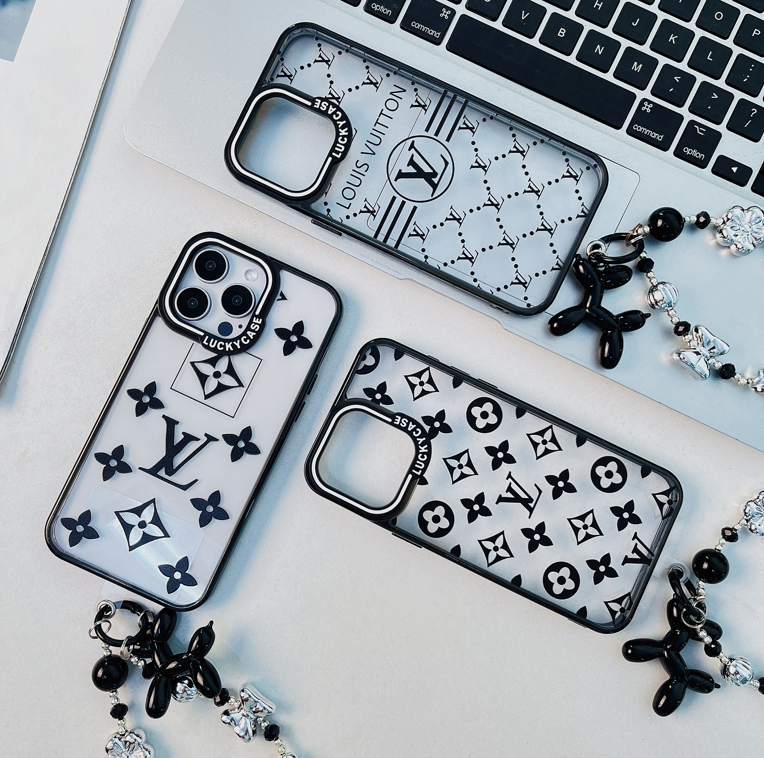 Louis Vuitton iPhone Case with Acrylic Chain