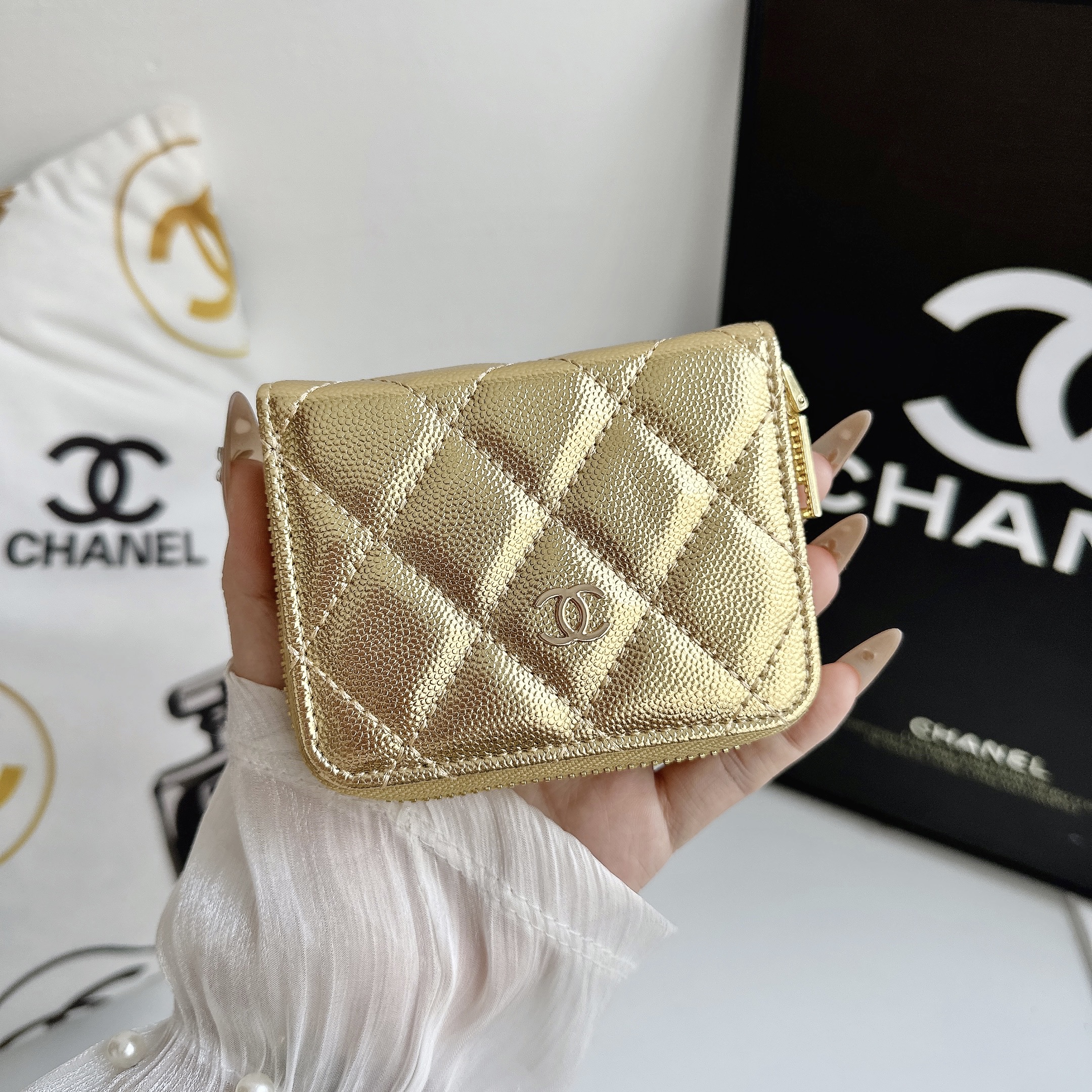 Luxury Leather Zipper Wallet Card Holder & Coin Purse