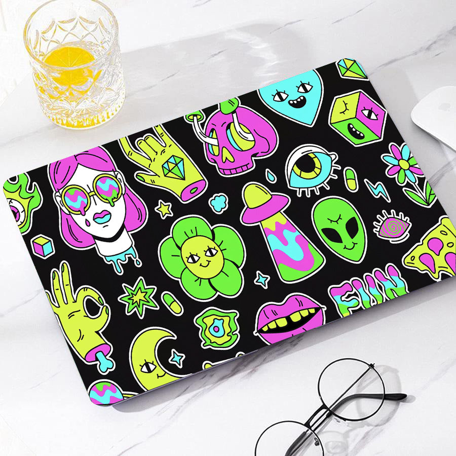 Psychedelic Art Stickers Macbook Case-BELKCASE