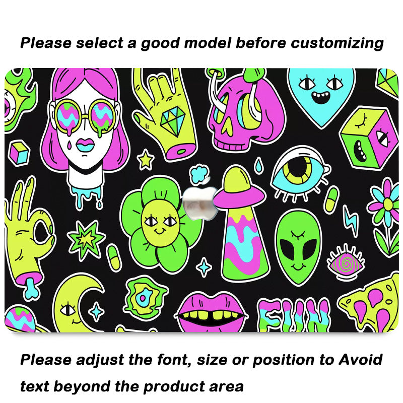 Psychedelic Art Stickers Macbook Case-BELKCASE