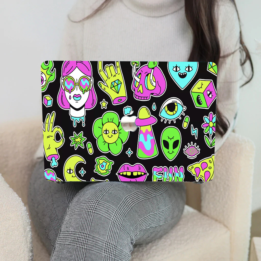 Psychedelic Art Stickers Macbook Case-BELKCASE