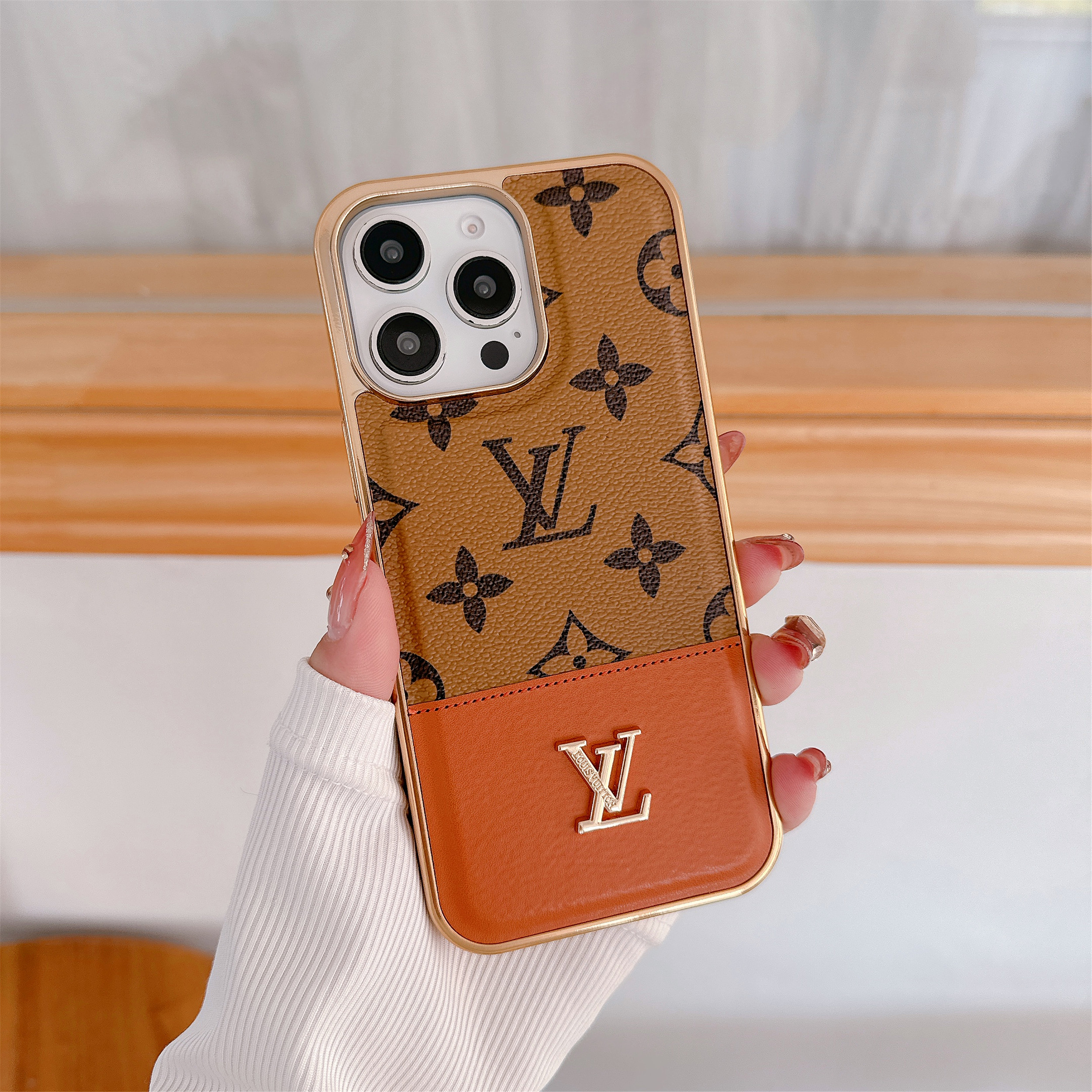 Louis Vuitton Gucci Leather iPhone Case