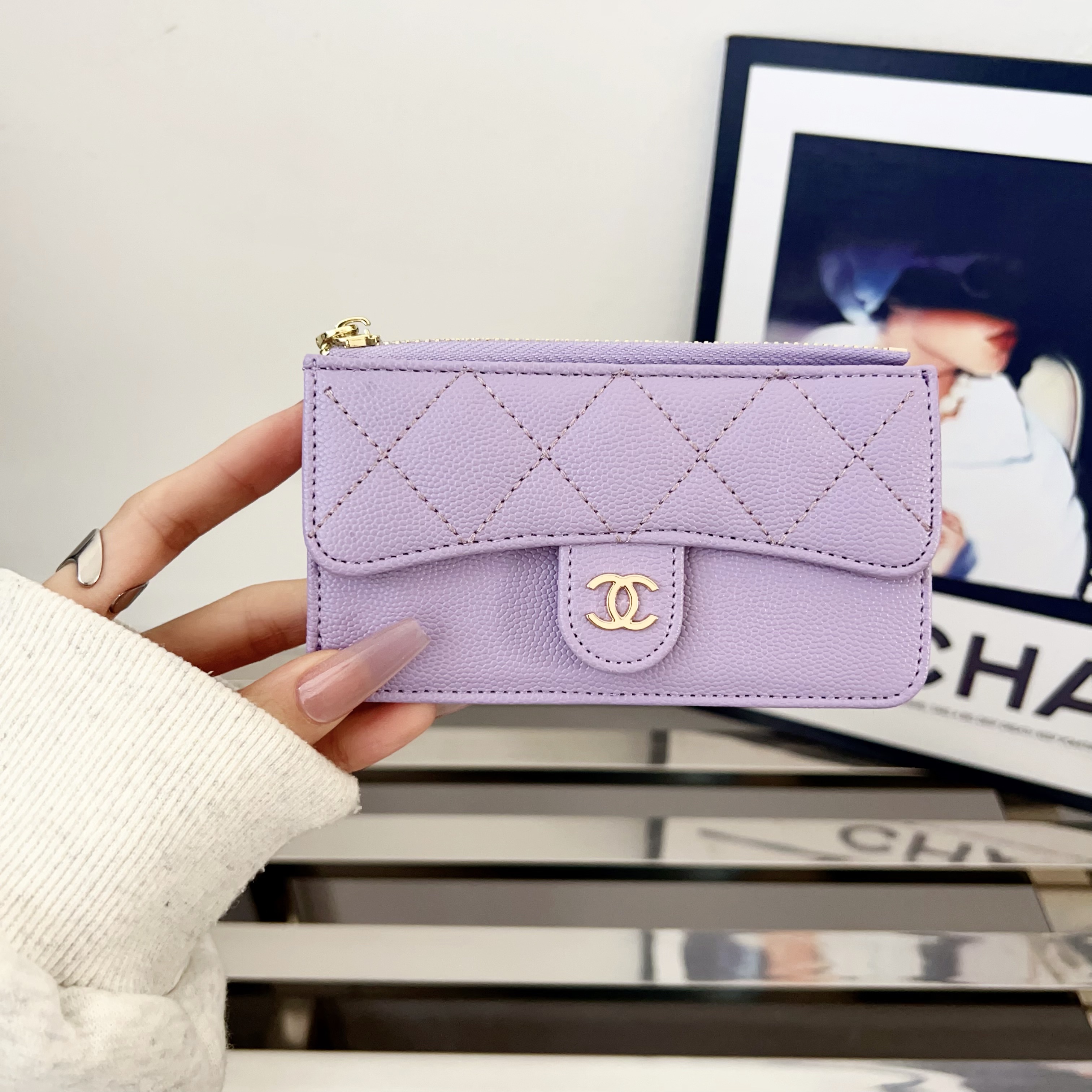 Luxury Leather  Zipper Wallet Card Holder & Coin Purse