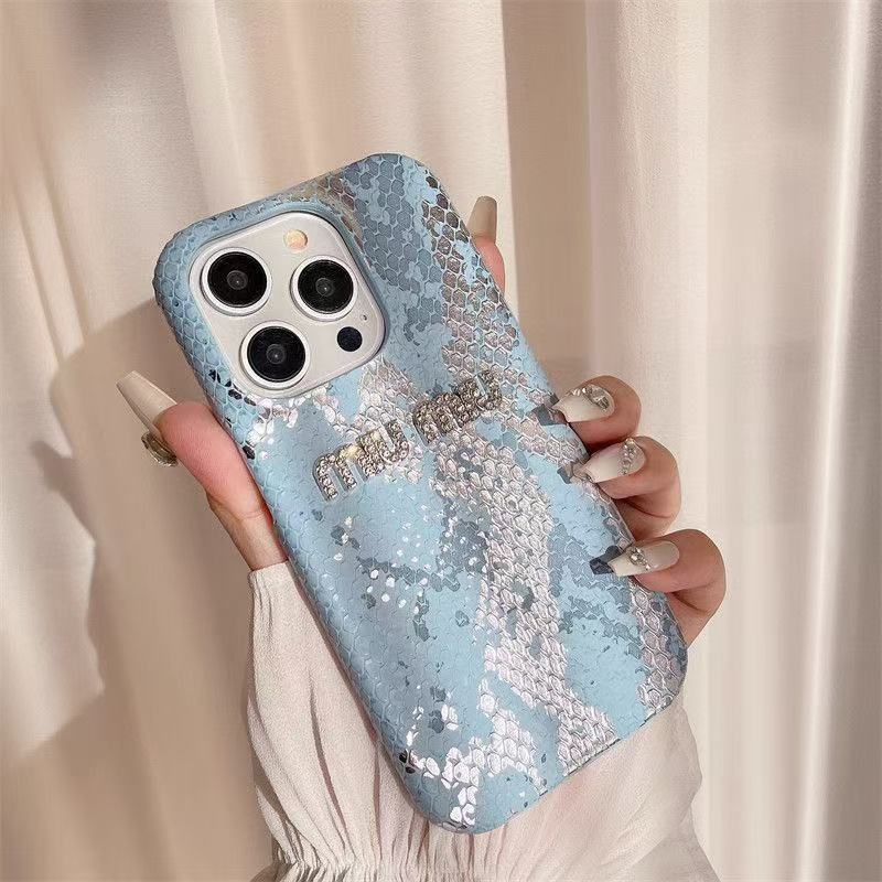 MIU MIU,Hermès Blue Flash Snake iPhone Case