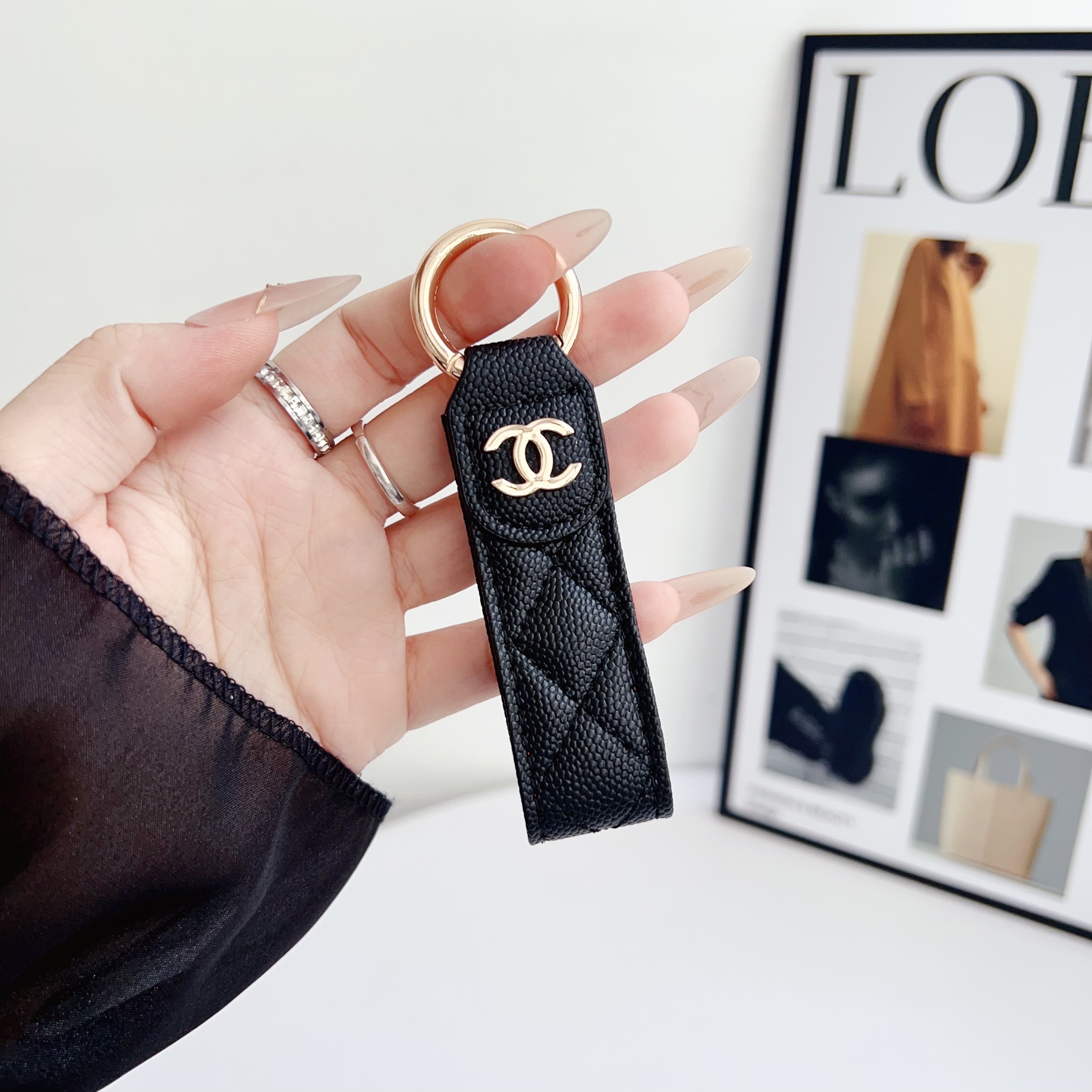 Chanel Luxury Leather Keychain