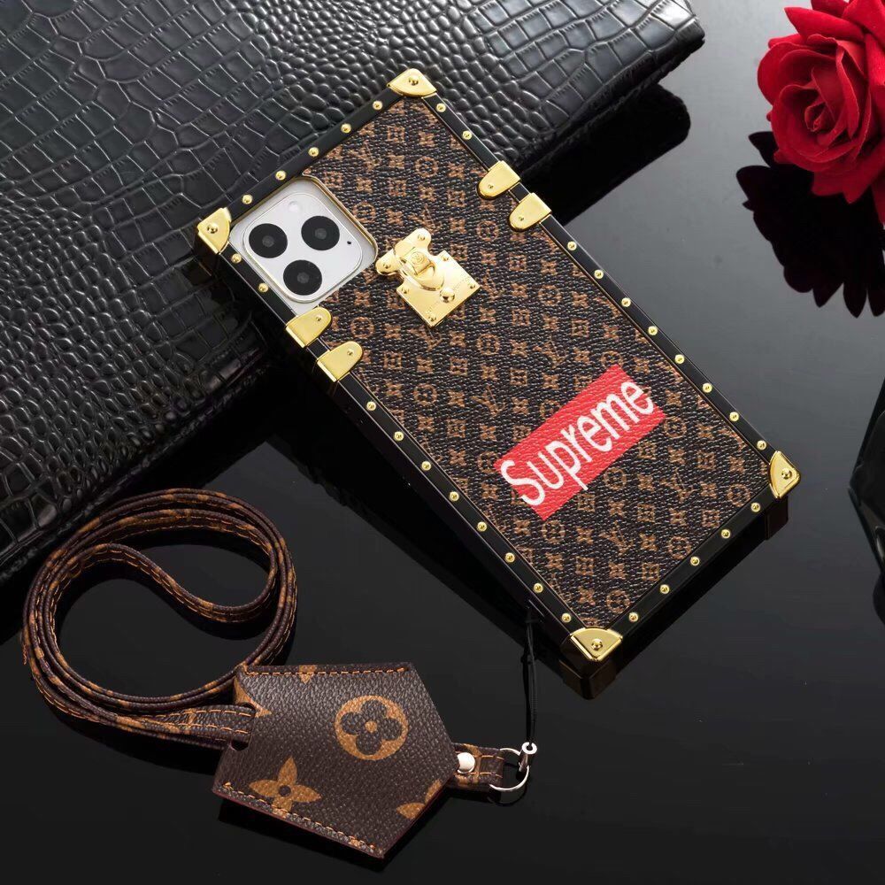 Louis Vuitton Monogram Leather Square iPhone Case with Bracelet