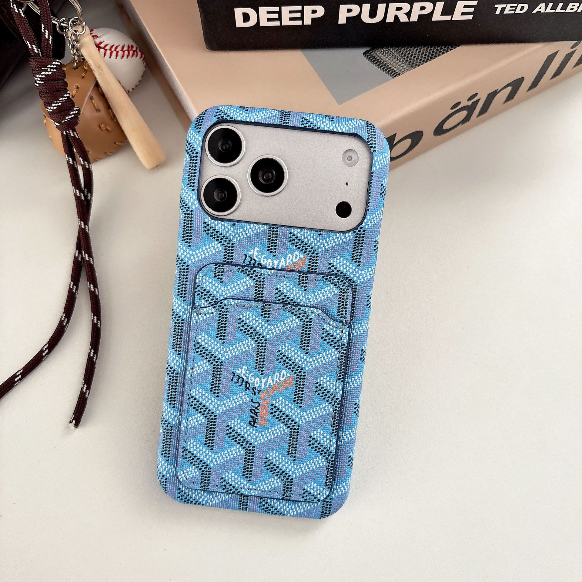 Goyard Leather iPhone Wallet Case