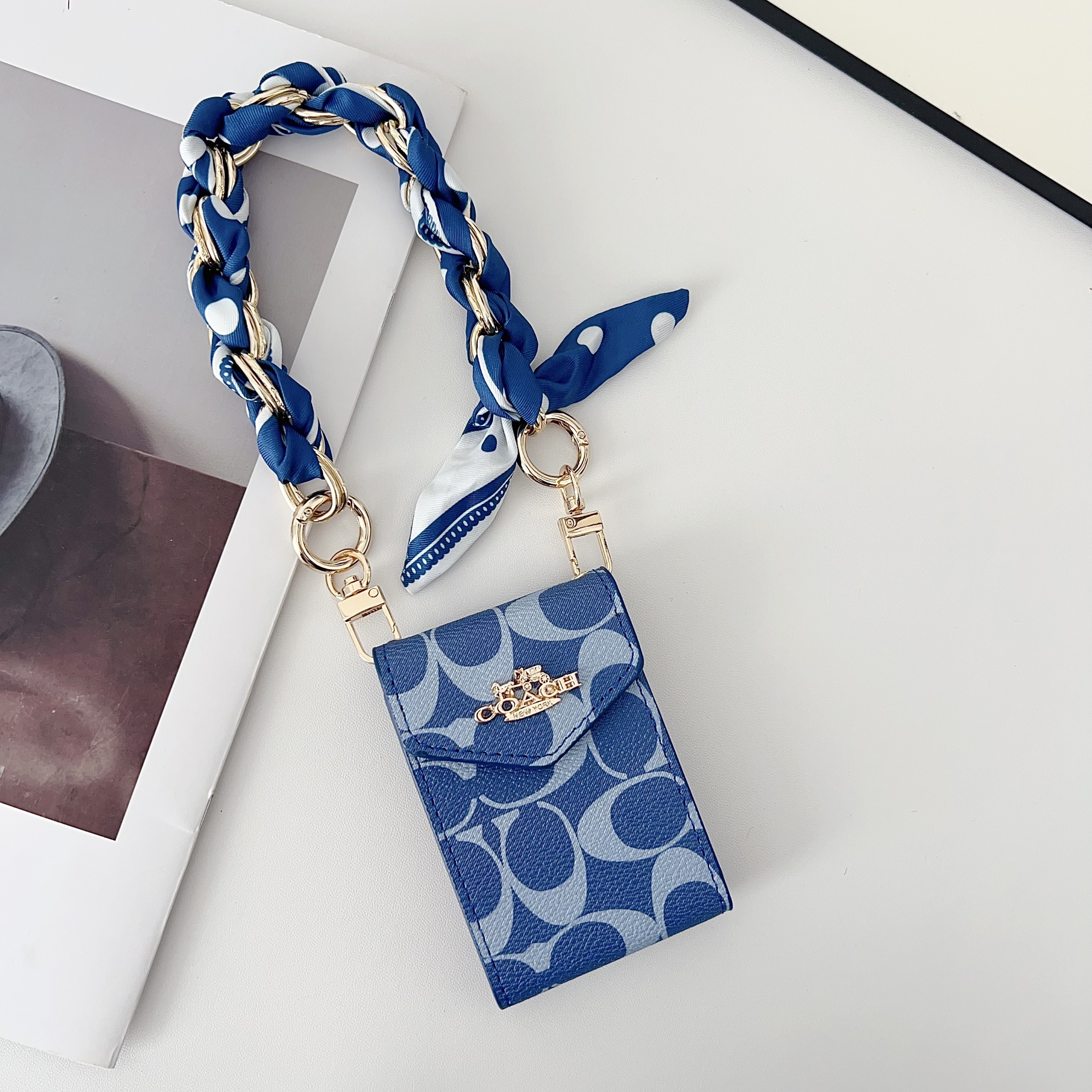 Coach Classic Luxury Leather Wallet Card Holder Braided Bracelet