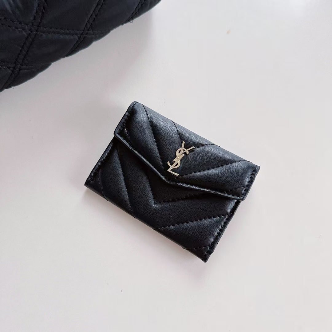 YSL Leather Wallet Card Holder-BELKCASE