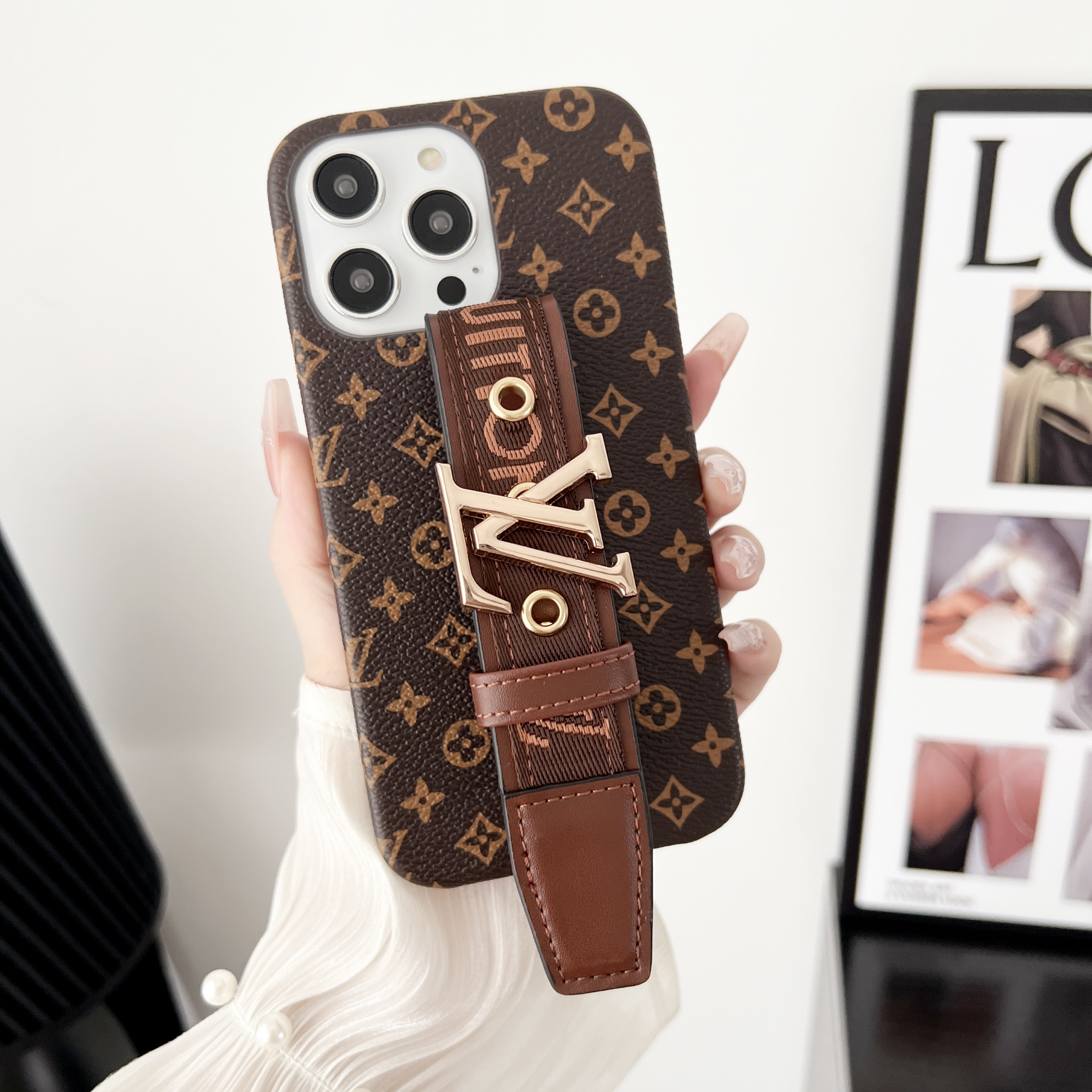 Louis Vuitton Leather Monogram iPhone Case With Holder