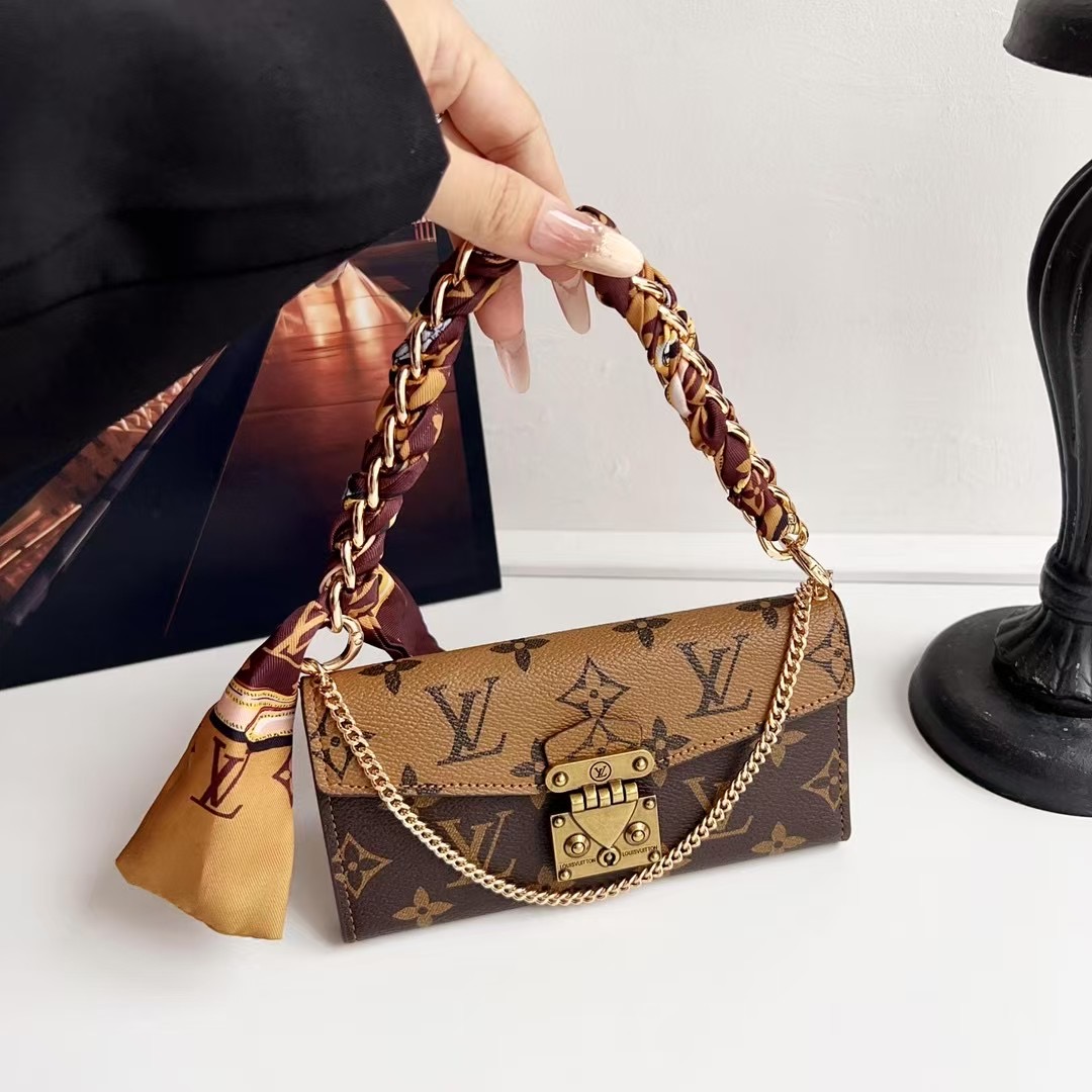 Luxury Wallet LV iPhone Case&mdash;Brown Pale