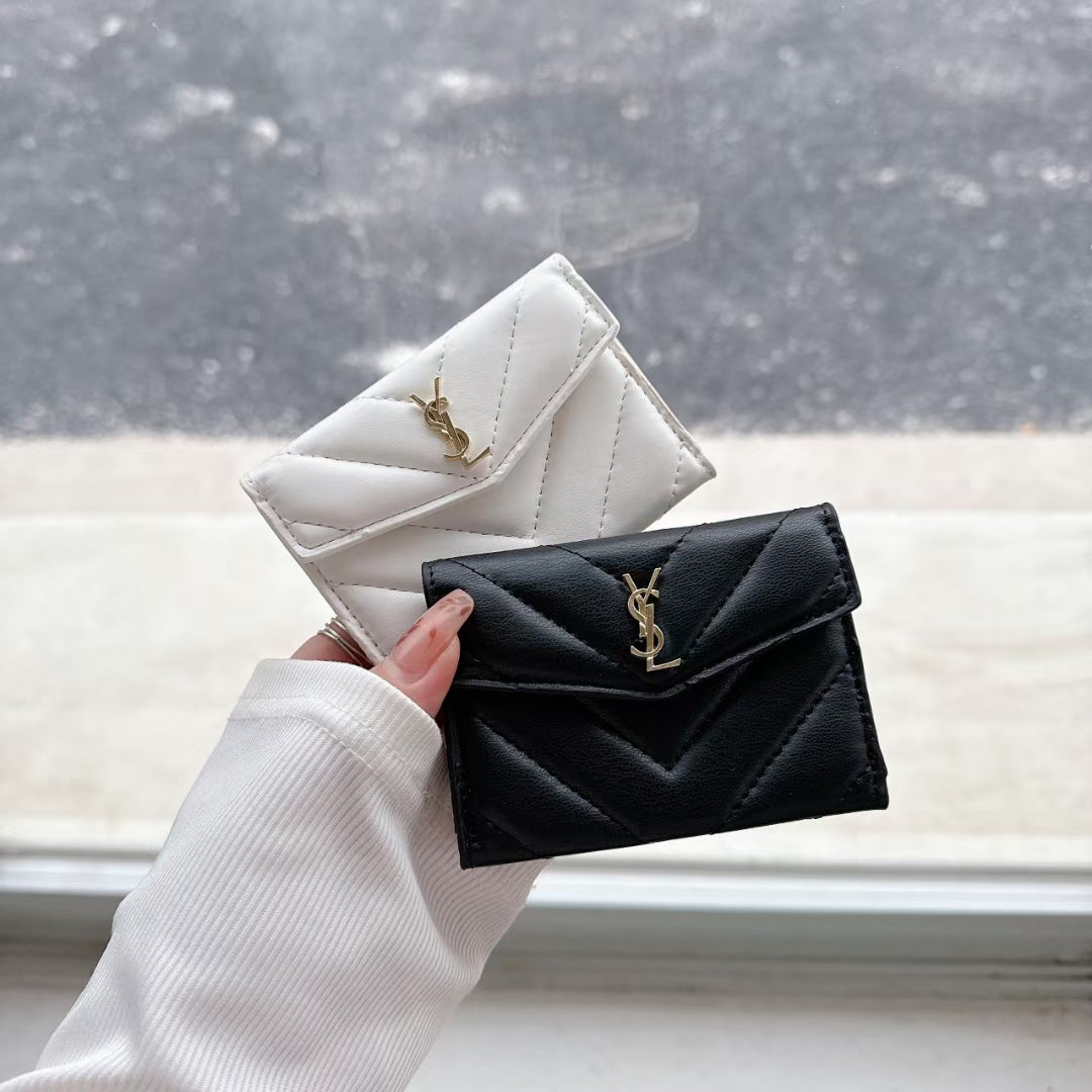 YSL Leather Wallet Card Holder-BELKCASE