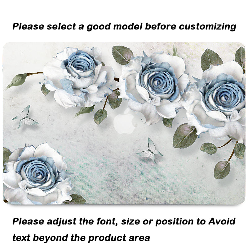 Blue Heart Jasmine Macbook Case-BELKCASE