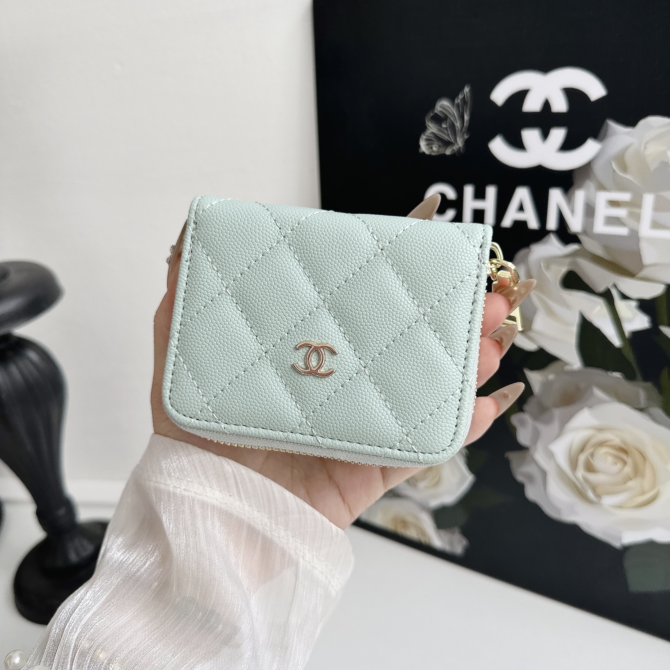 Luxury Leather Zipper Wallet Card Holder & Coin Purse