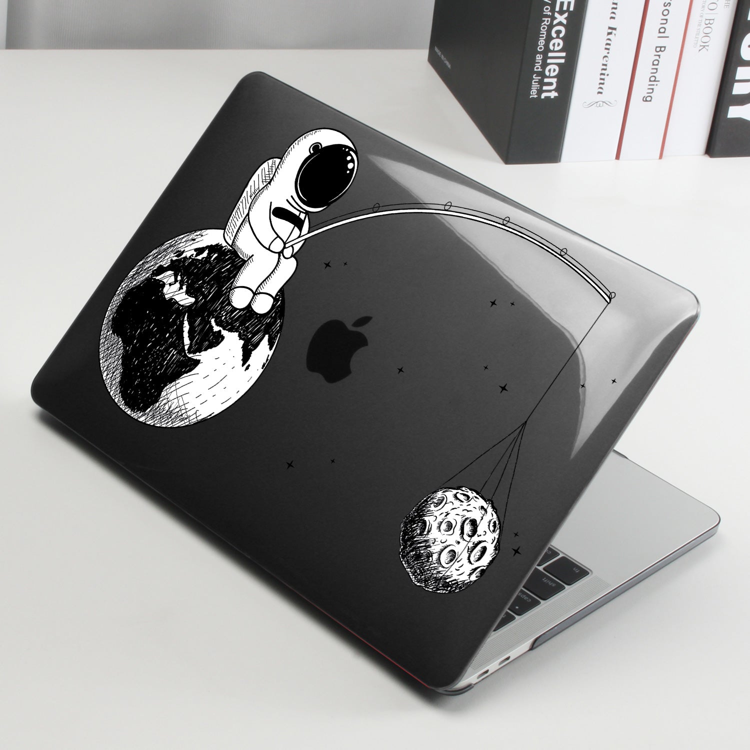Moon Fishing Astronaut Macbook case