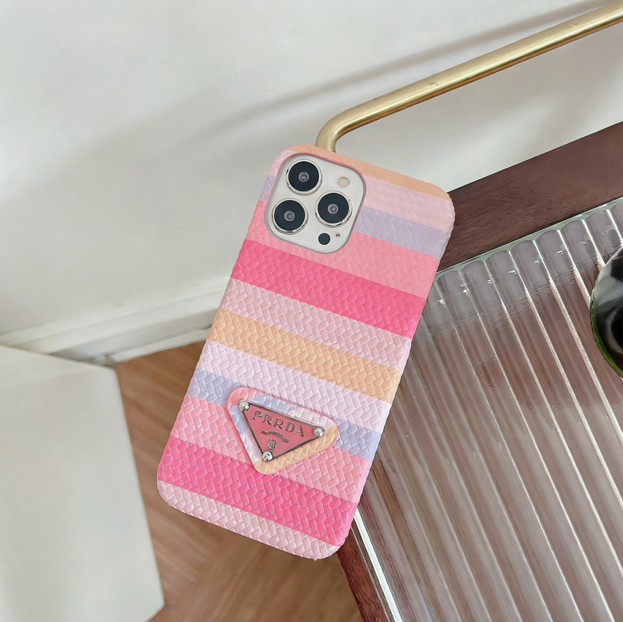 Prada Rainbow Woven Leather iPhone Case