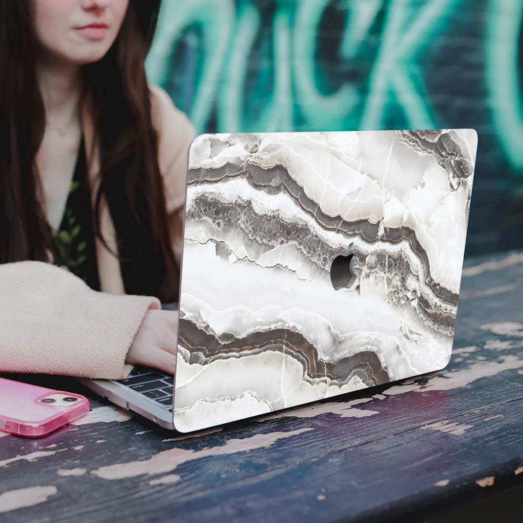 White Marble Macbook Case-BELKCASE