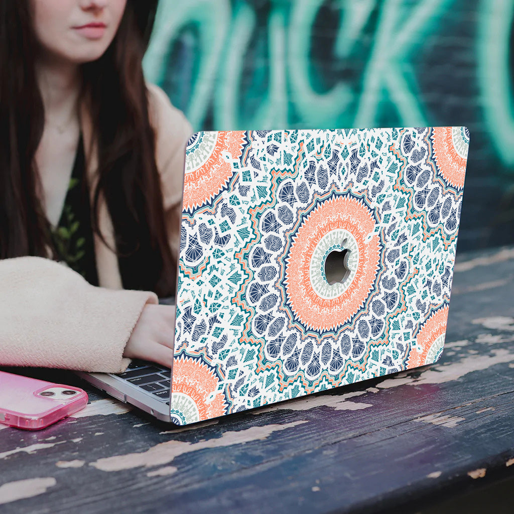 Orange Mandala Macbook Case-BELKCASE
