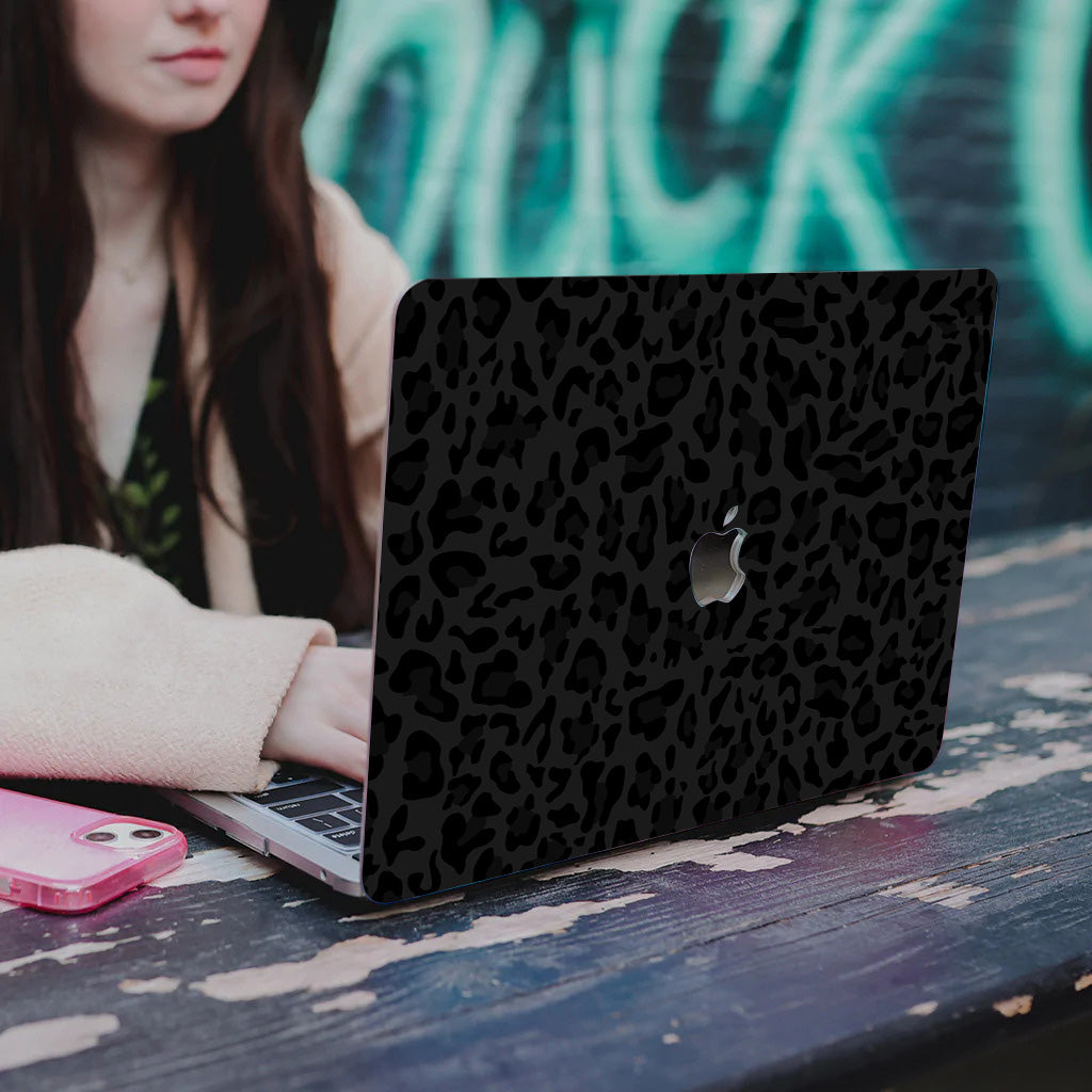 Black Leopard Print Macbook Case-BELKCASE