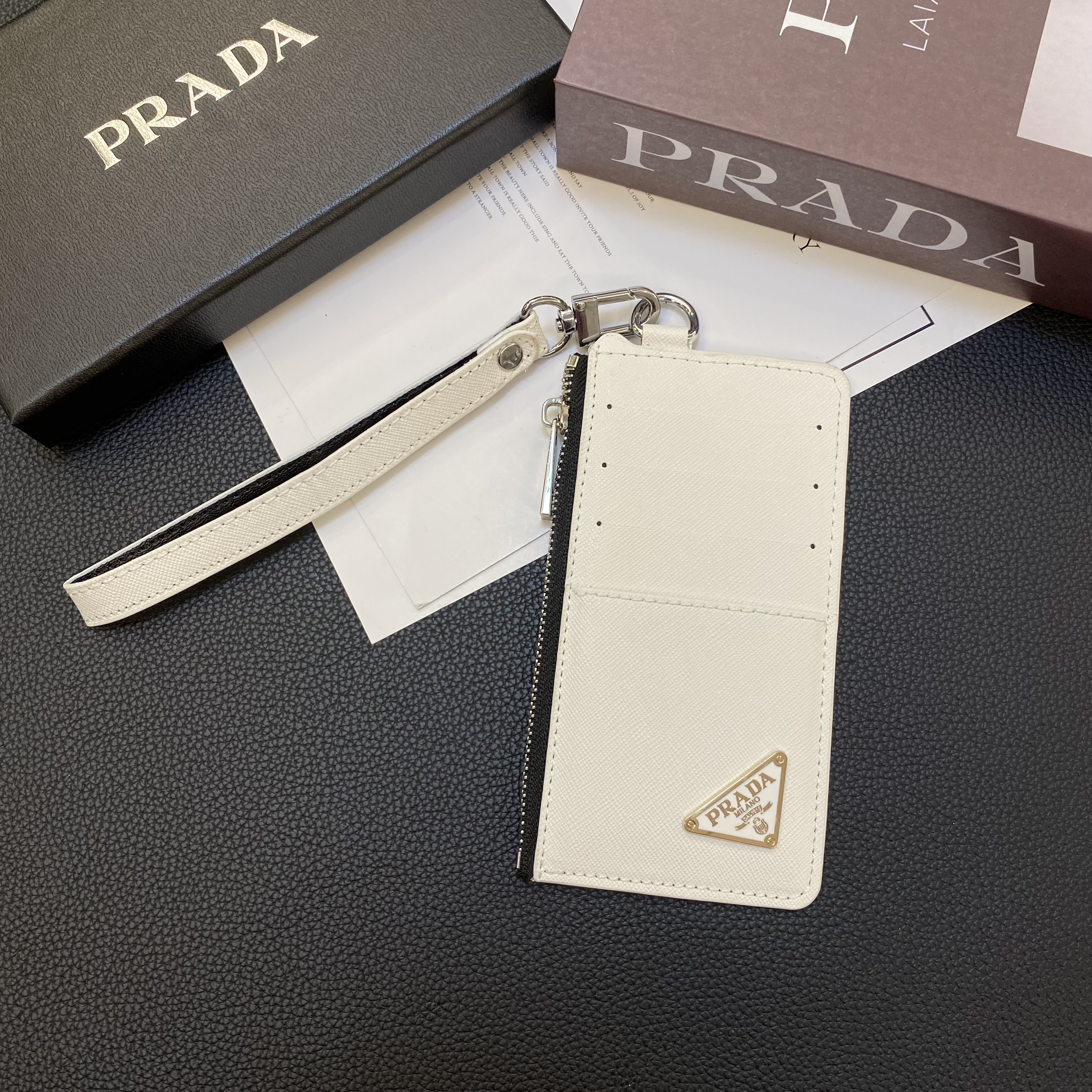 Luxury Leather Zipper Wallet Card Holder & Coin Purse With Bracelet