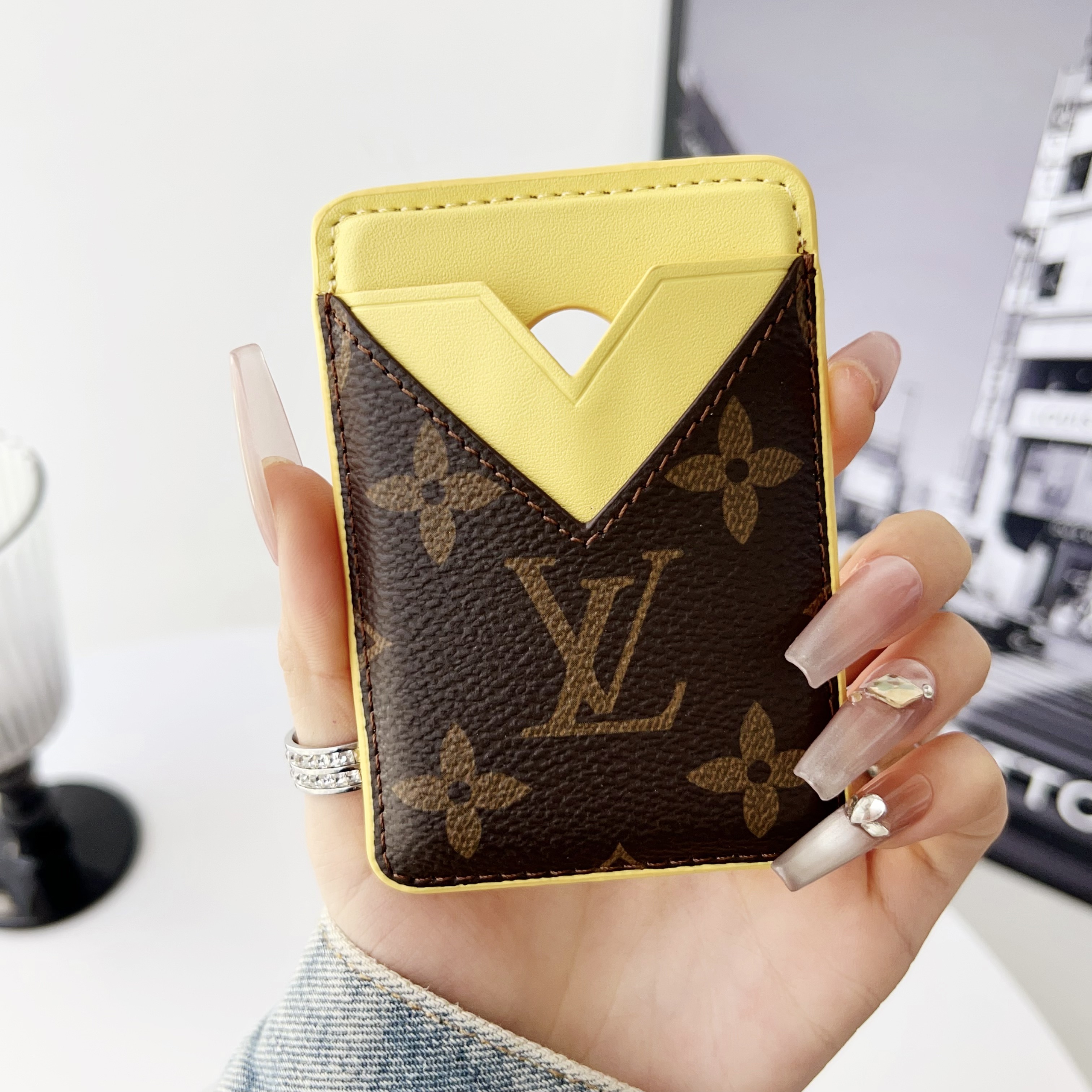 Magnetic Leather Wallet Card Holder For iPhone