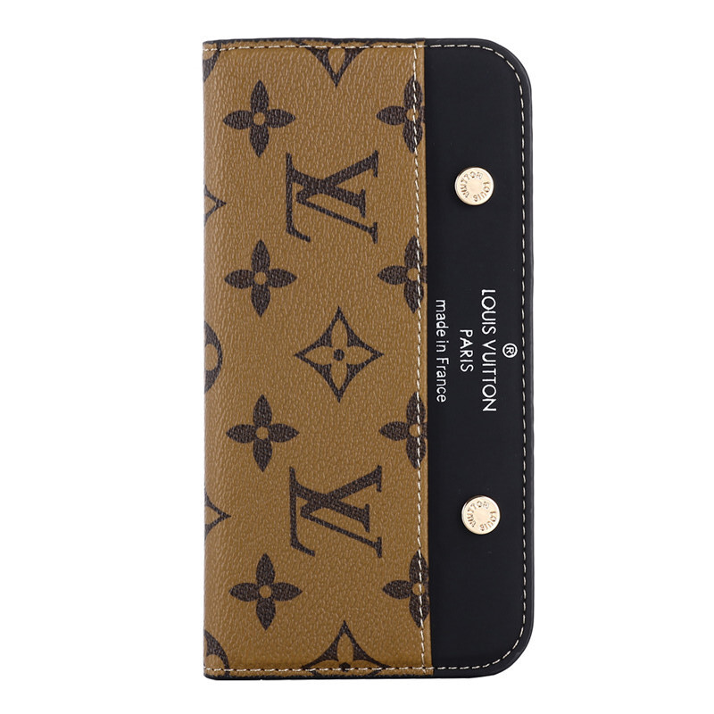 Louis Vuitton Monogram Leather iPhone Wallet Case Magnetic Flip Cover