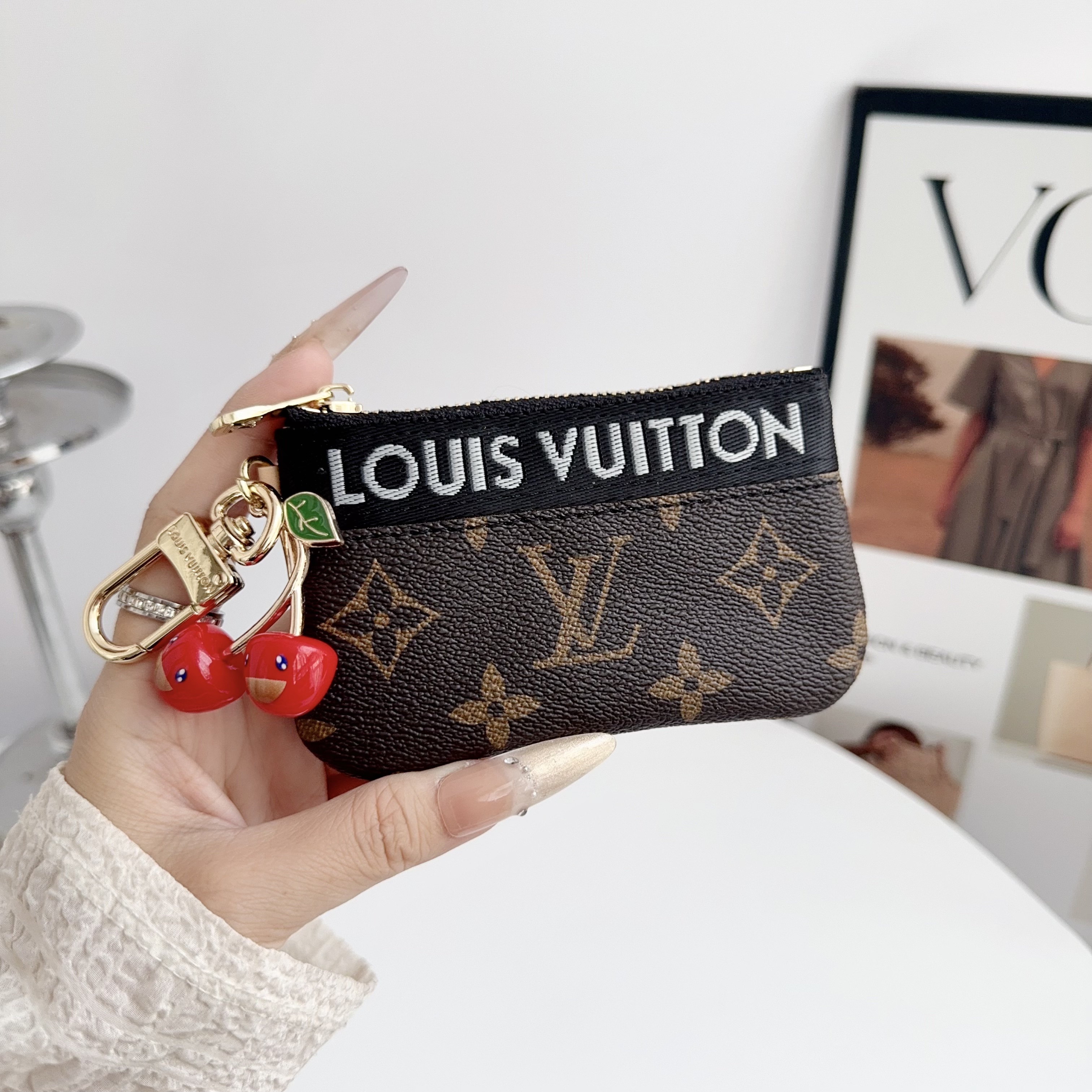 Louis Vuitton Cherry Luxury Leather Coin Purse