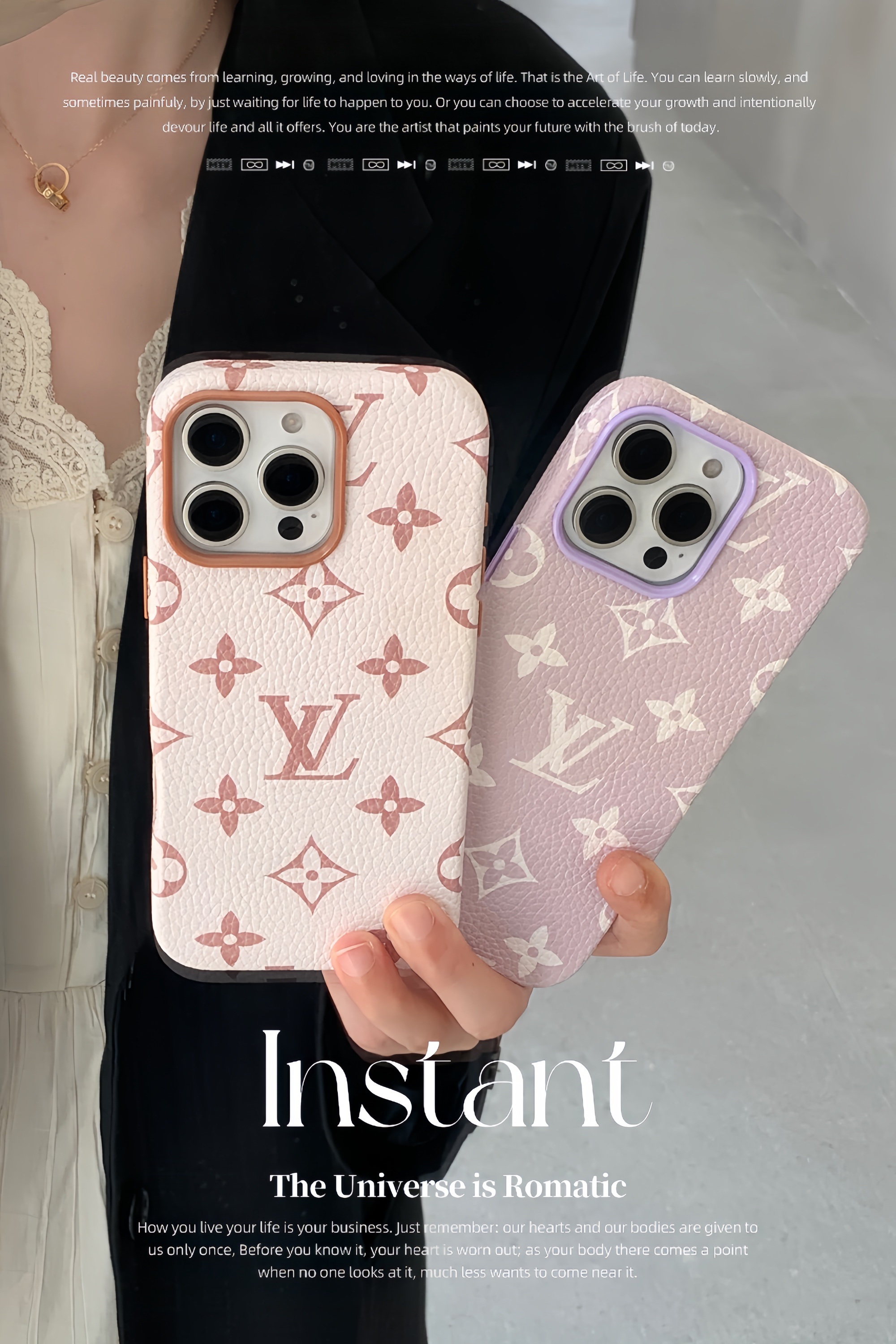 Louis Vuitton Leather Monogram iPhone Case 