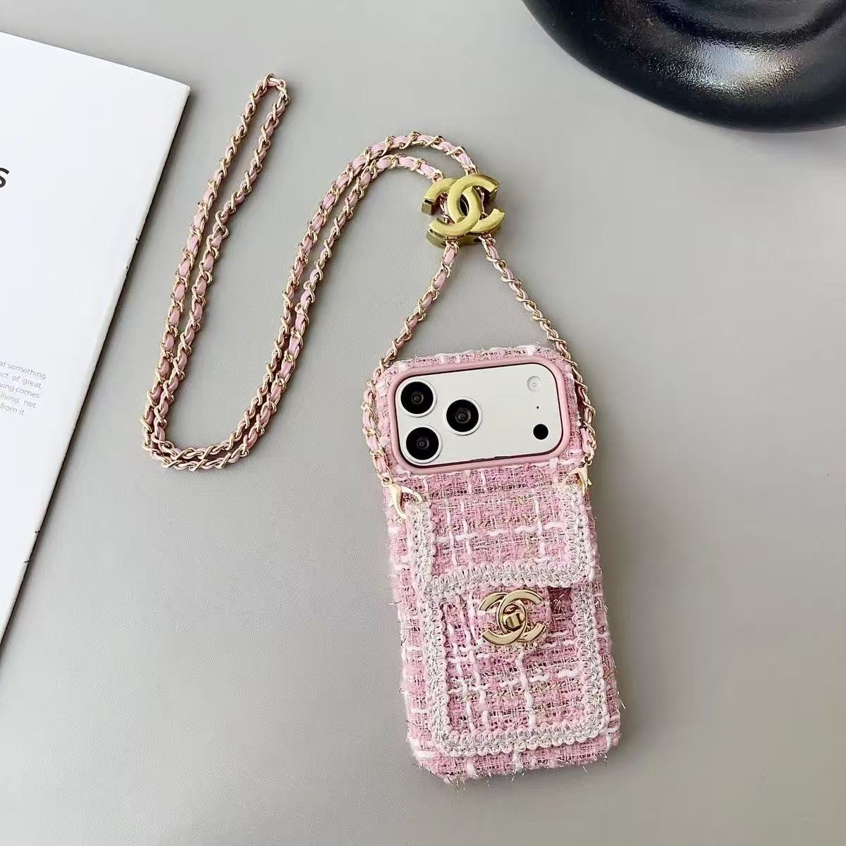 Chanel Embroidered Luxury Soft iPhone Wallet Case