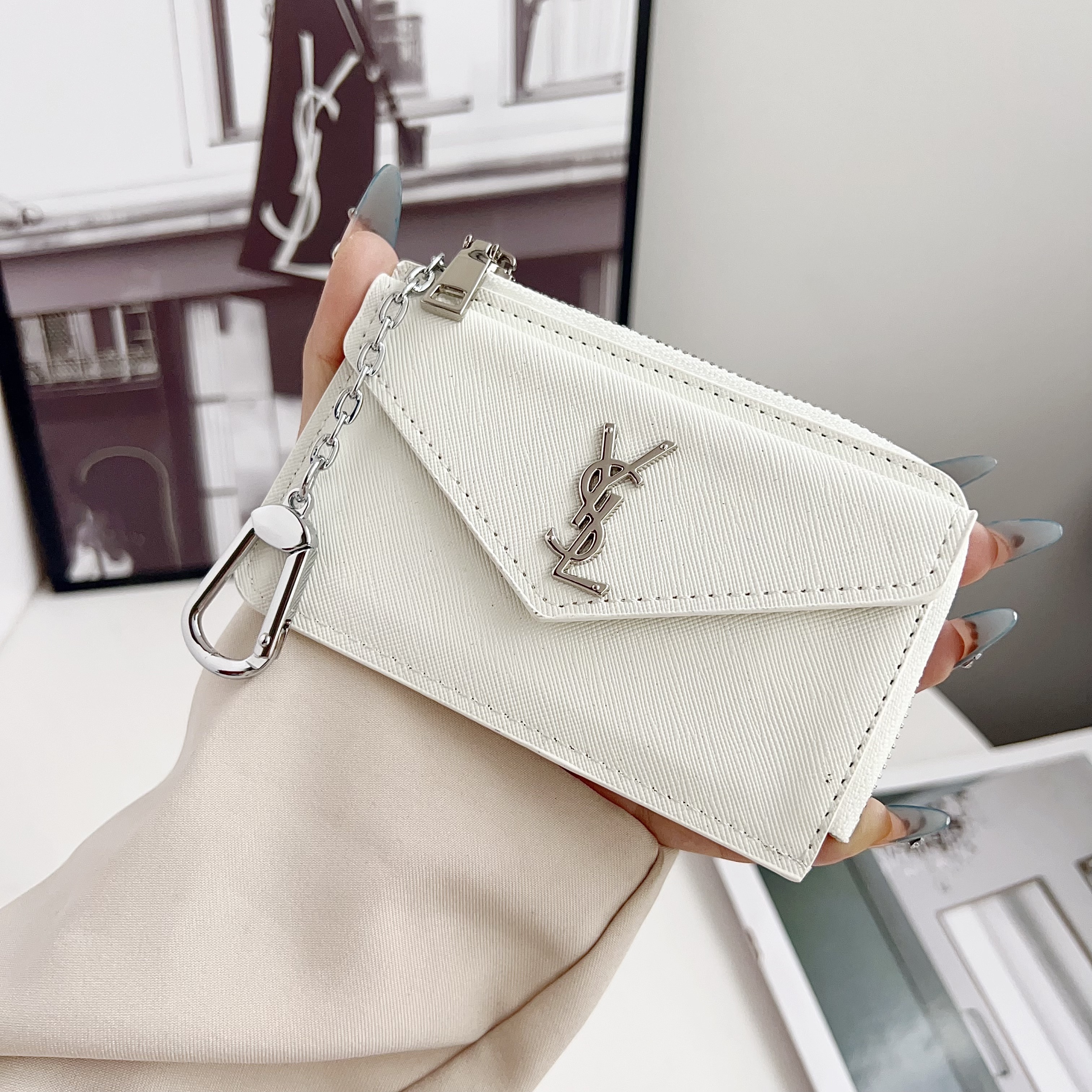  YSL Luxury Leather Coin Purse