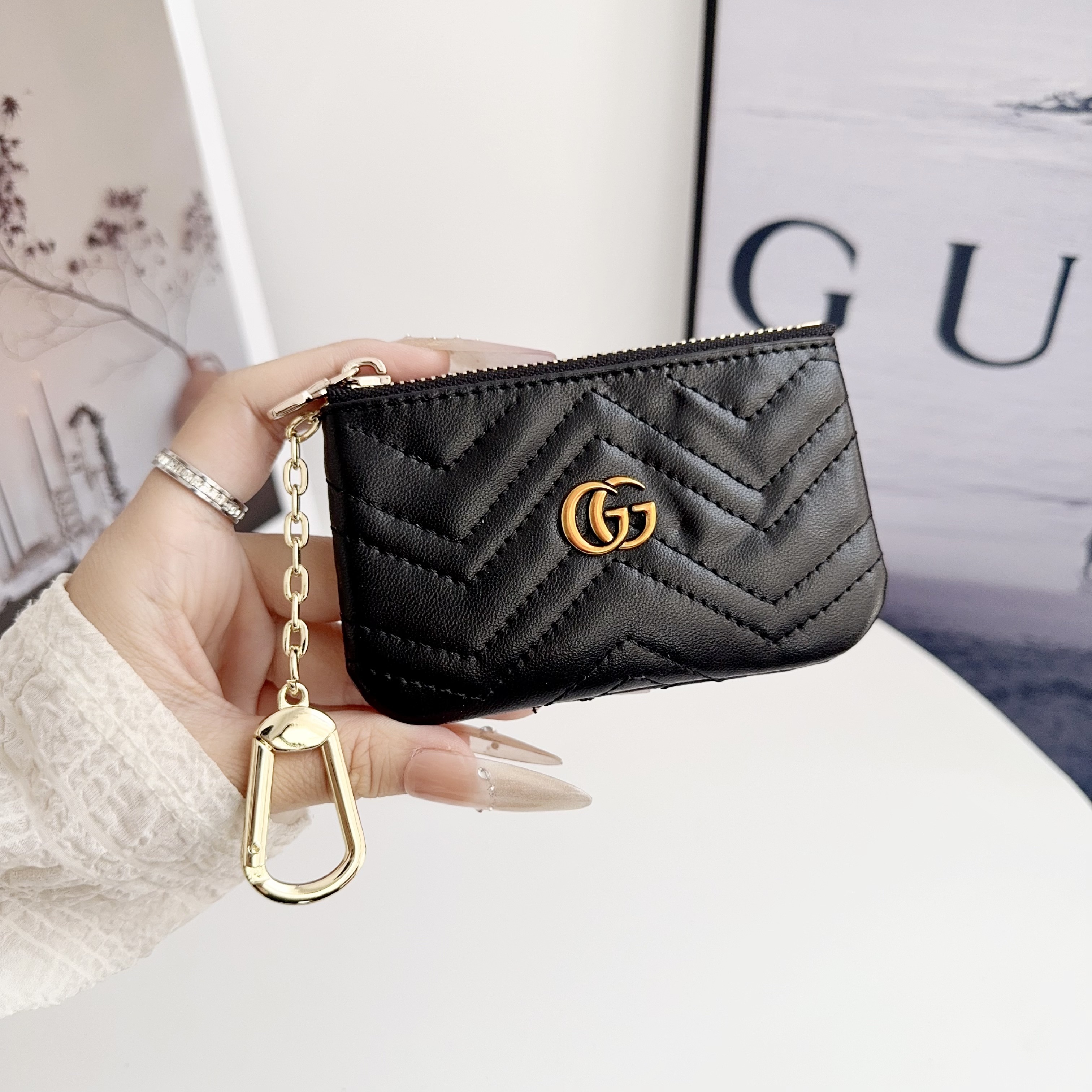 Gucci Luxury Leather Zipper Coin Purse