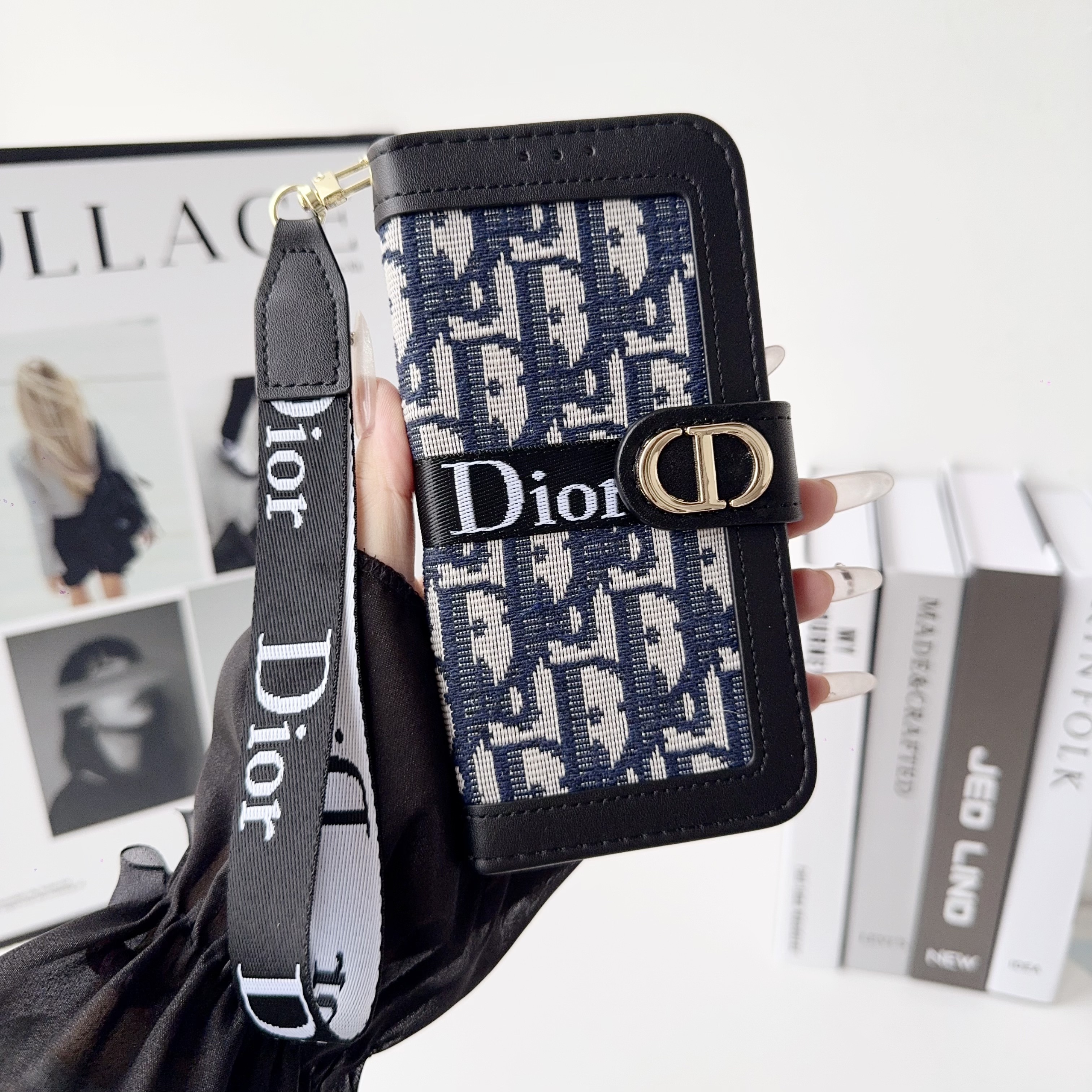 Dior Embroidered canvas iPhone Wallet Case