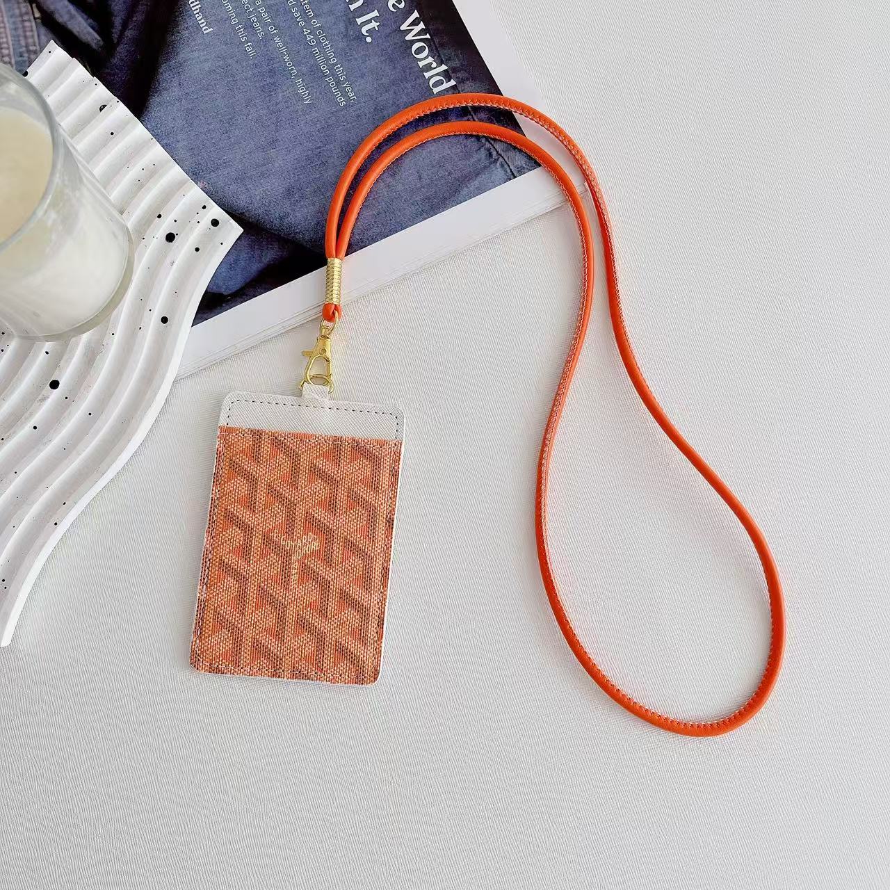 Leather Wallet Card Holder Necklace