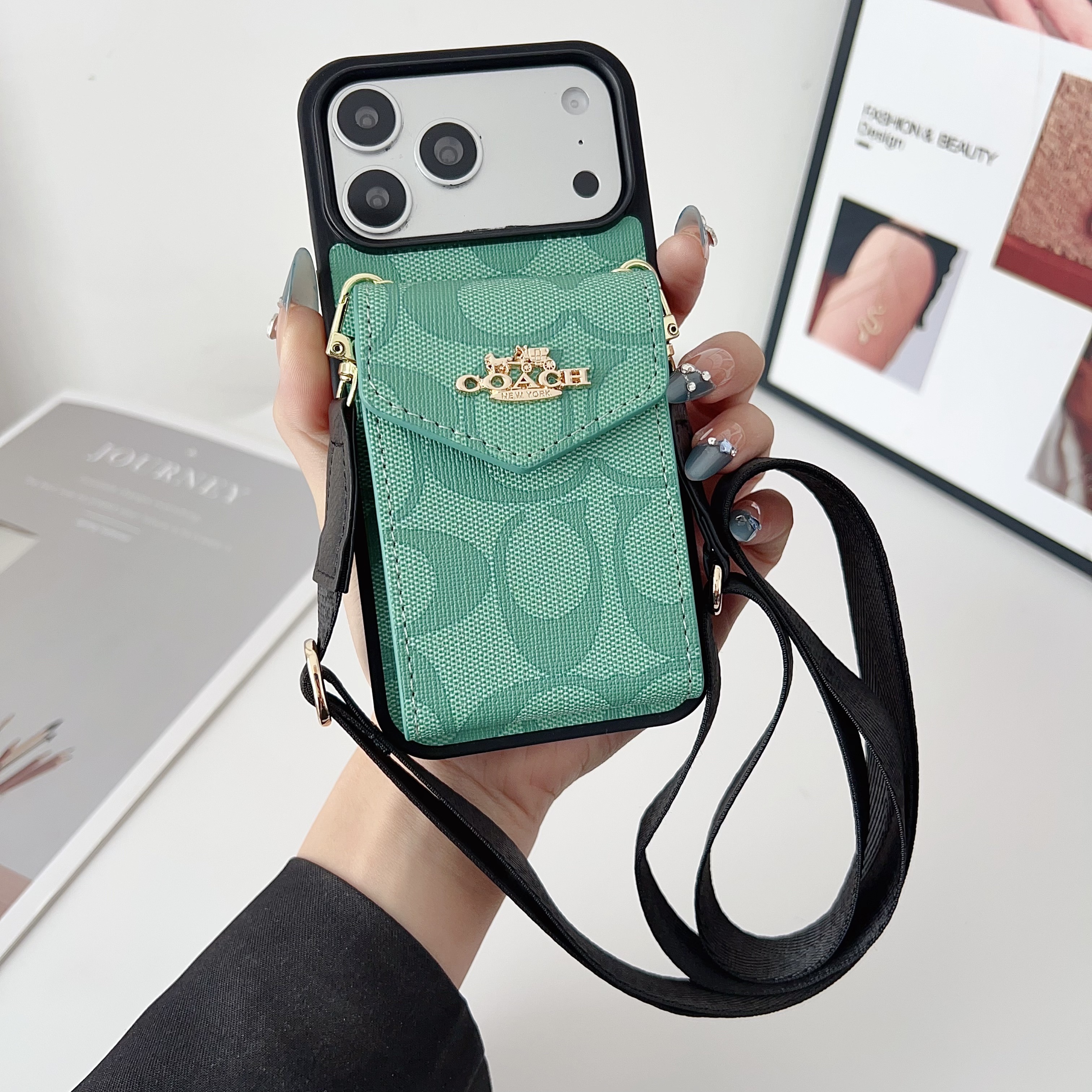 Coach Leather iPhone Wallet Case With Crossbody Strap