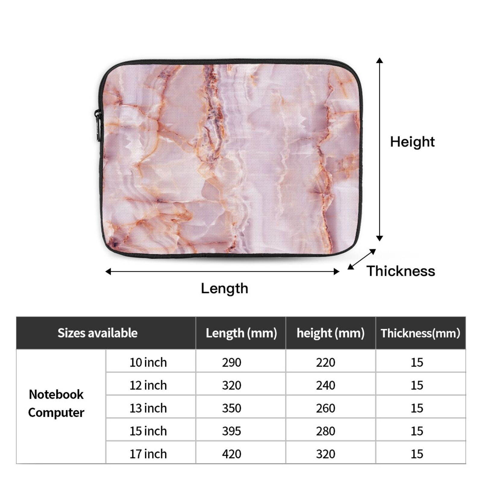 Portable Laptop Sleeve-Pink Ceramic