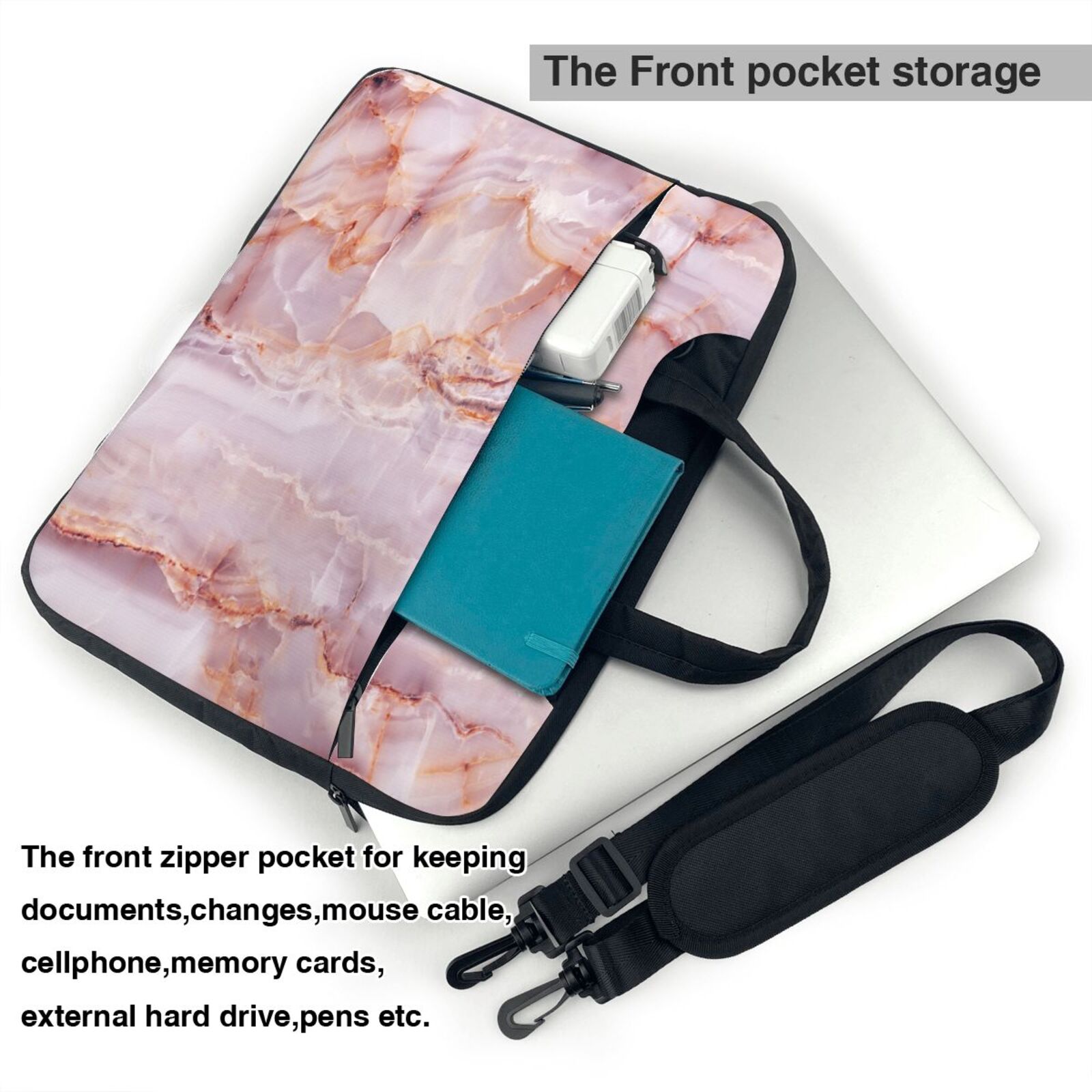 Laptop Bag Crossbody Shoulder- Pink Ceramic