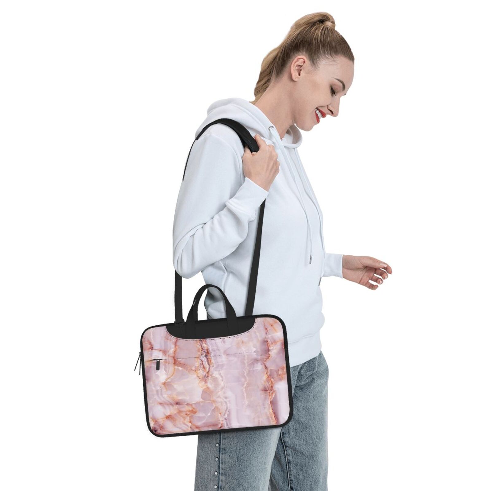 Laptop Bag Crossbody Shoulder- Pink Ceramic