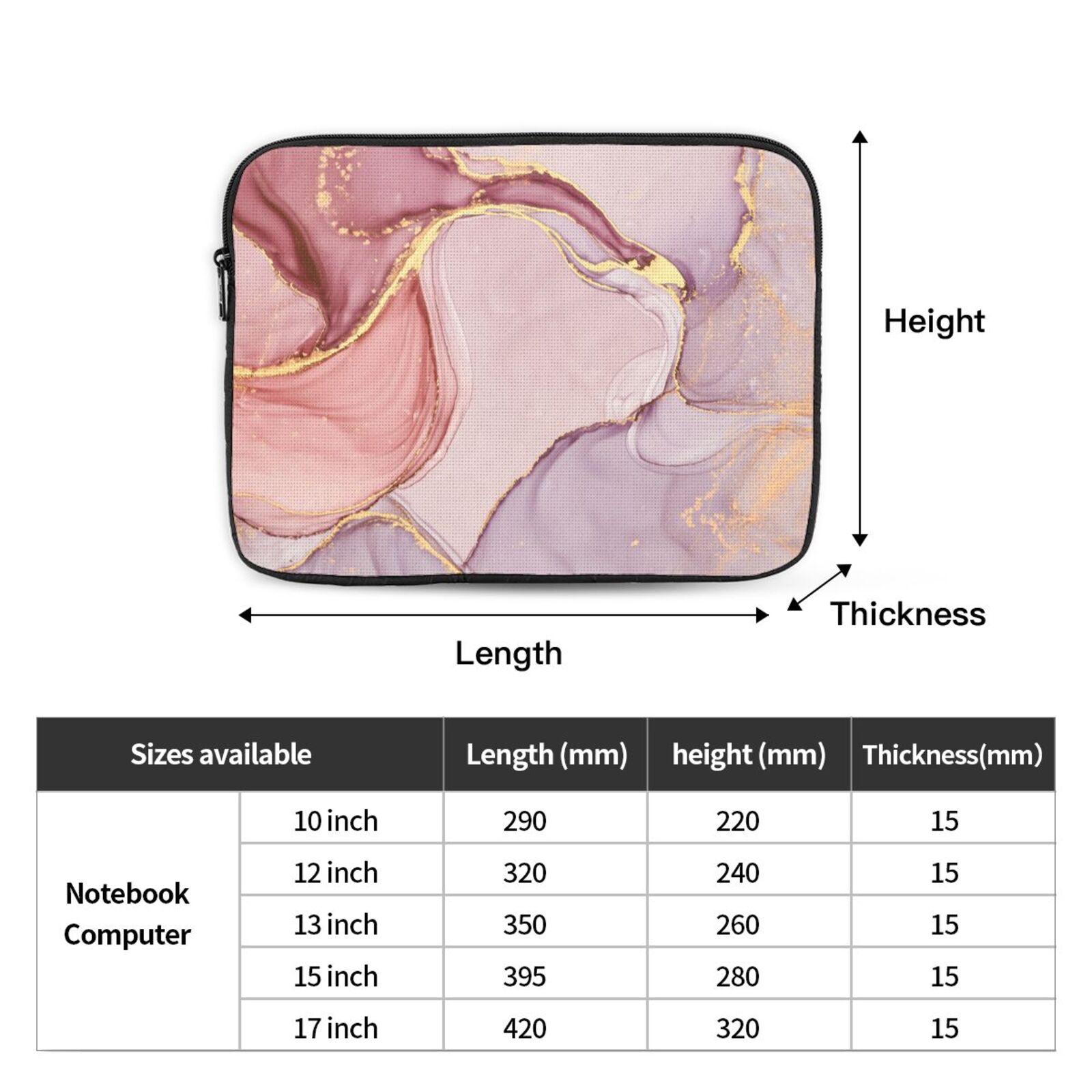 Portable Laptop Sleeve-Pink Charm