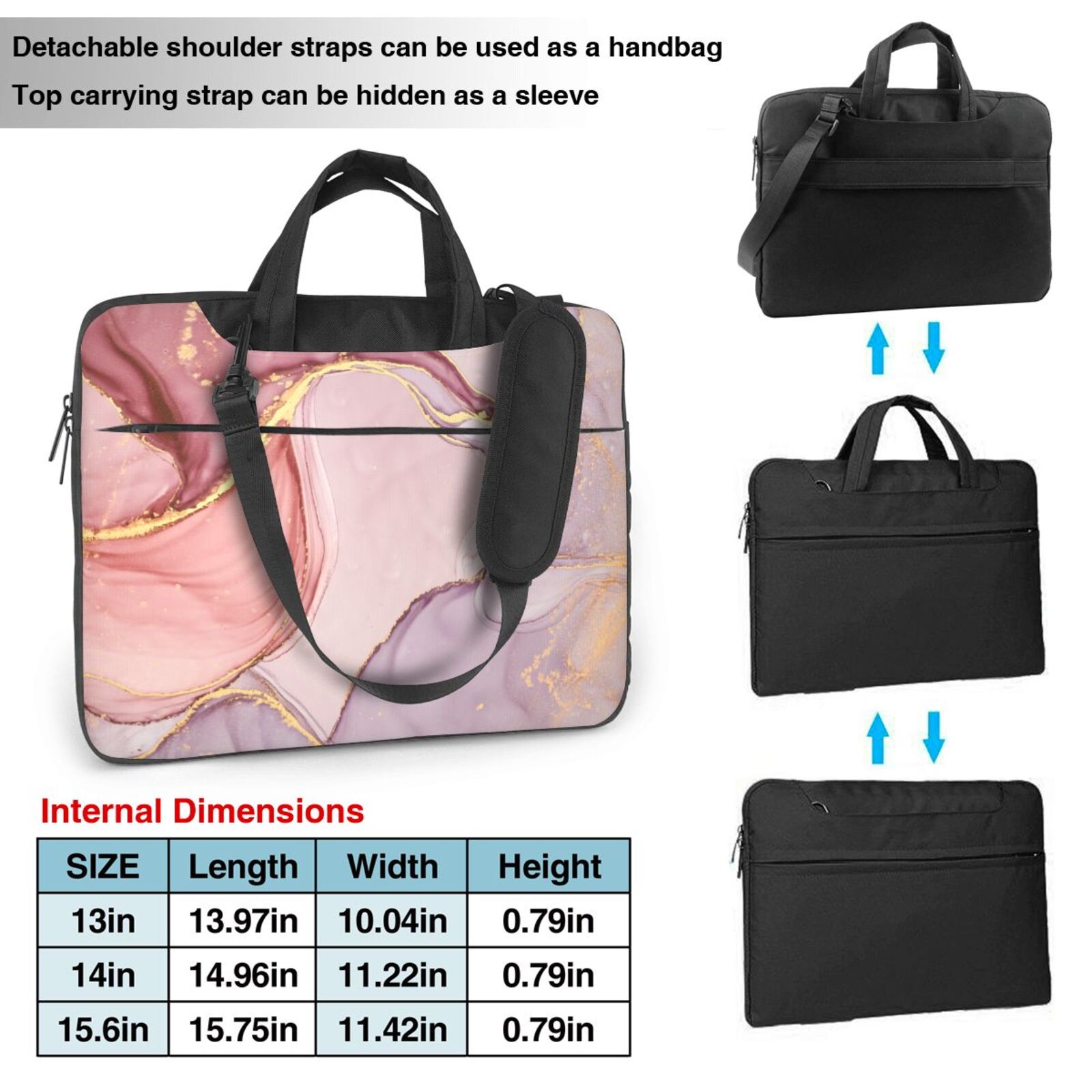 Laptop Bag Crossbody Shoulder- Pink Charm