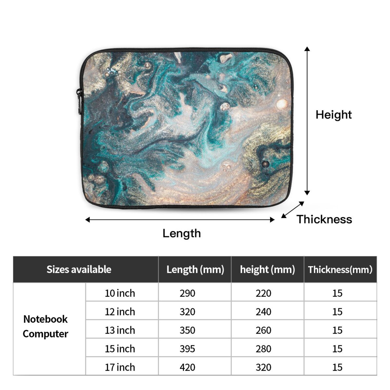 Portable Laptop Sleeve-Emerald Pool