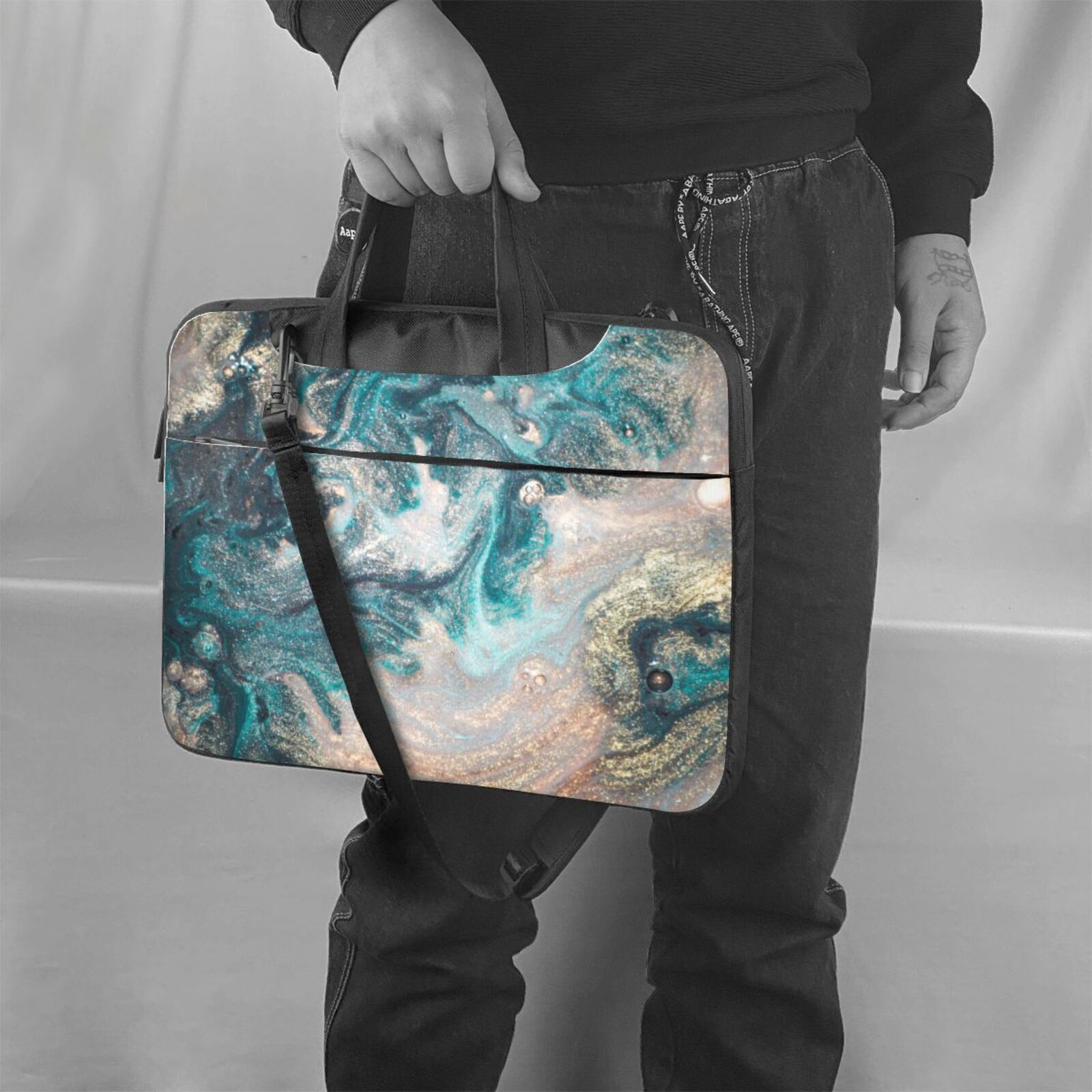 Laptop Bag Crossbody Shoulder- Emerald Pool